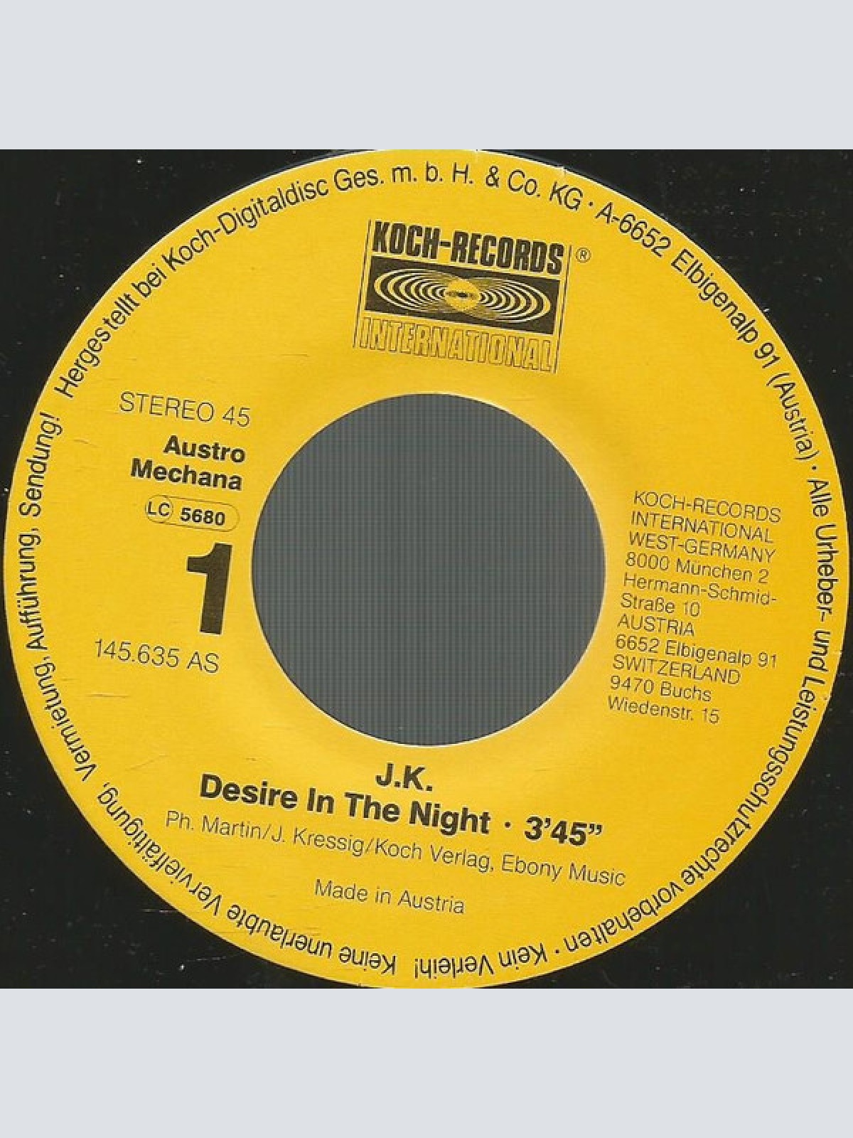Vinyl / JK (17) - Desire In The Night
