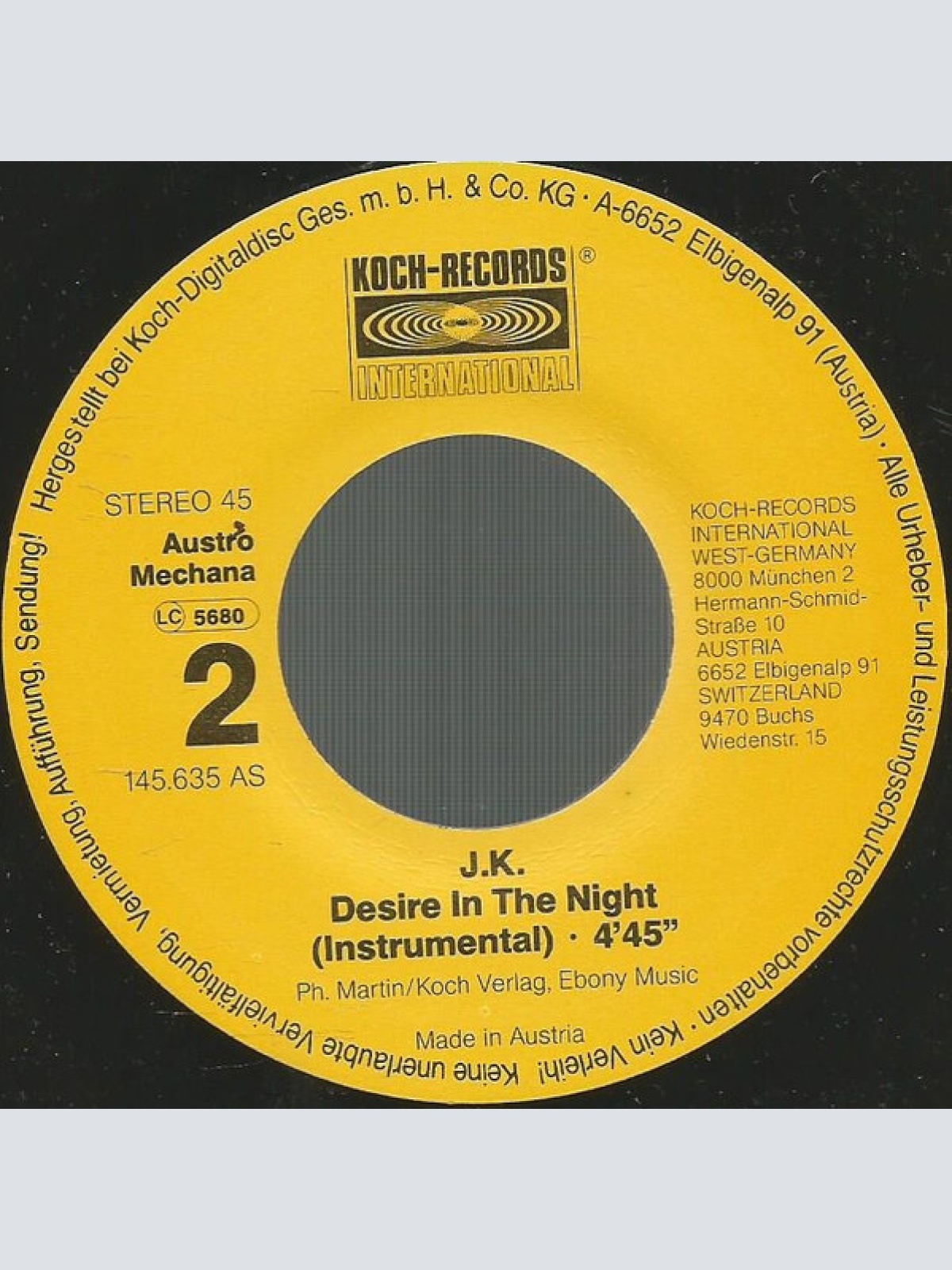 Vinyl / JK (17) - Desire In The Night