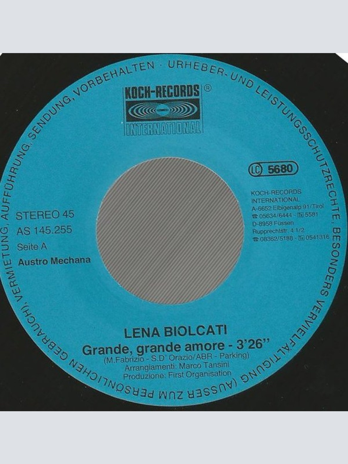 Vinyl / Lena Biolcati - Grande, Grande Amore