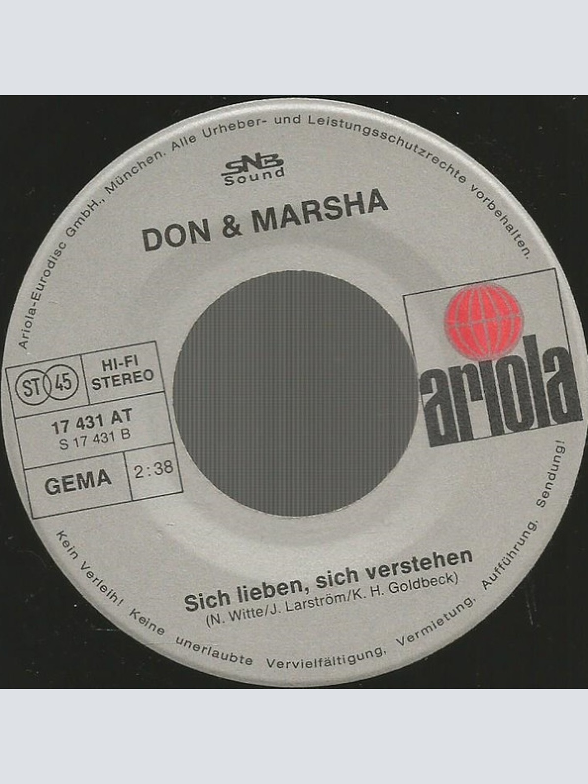 Vinyl / Don & Marsha - Hand In Hand