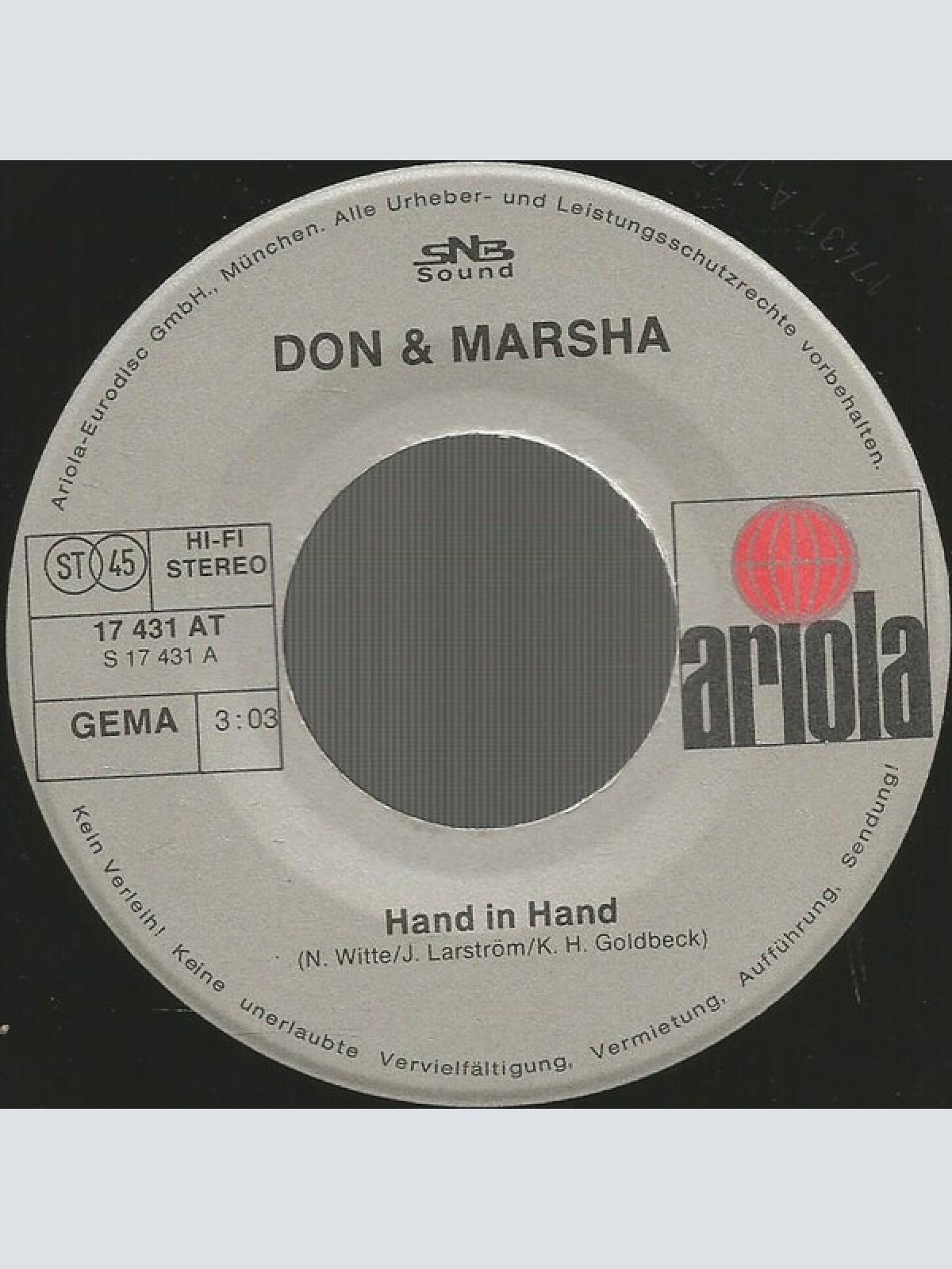 Vinyl / Don & Marsha - Hand In Hand