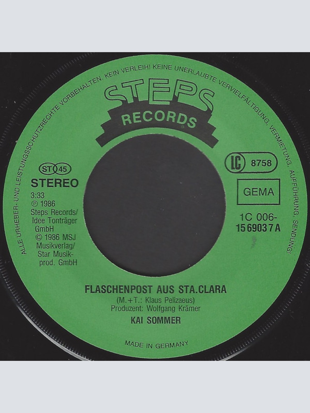 Vinyl / Kai Sommer - Flaschenpost Aus Santa Clara