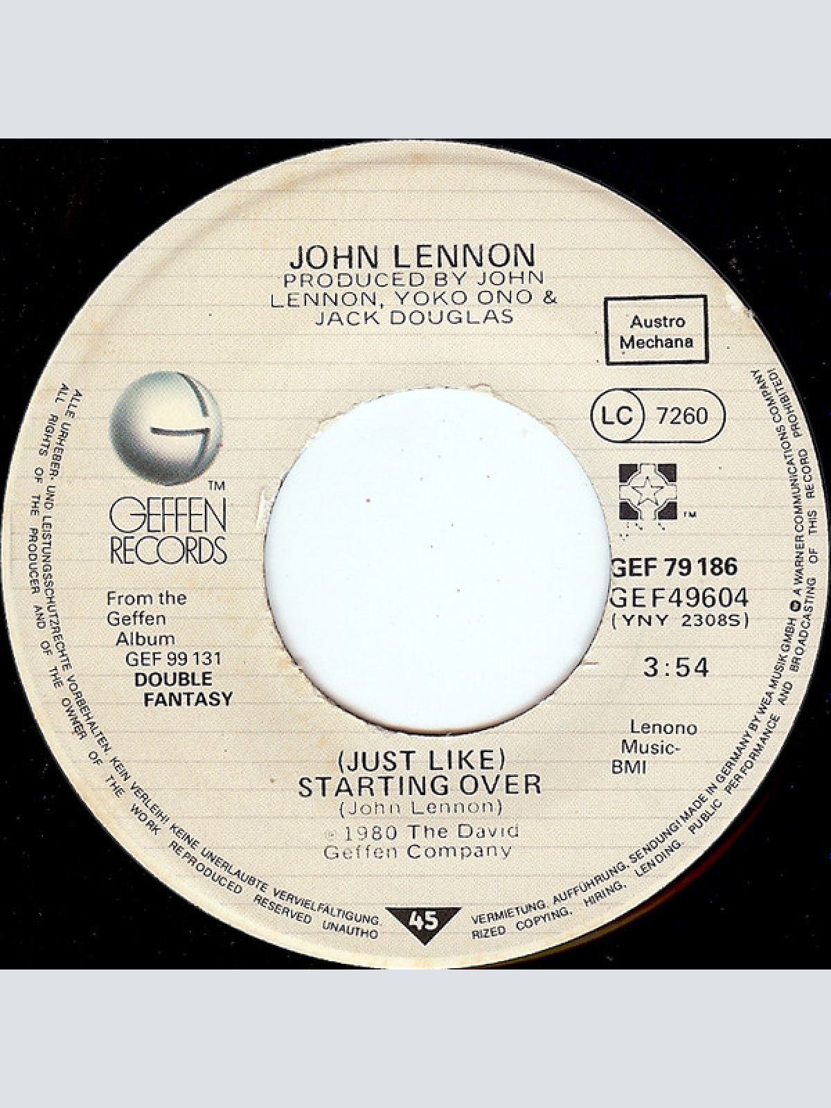 Vinyl / John Lennon - (Just Like) Starting Over