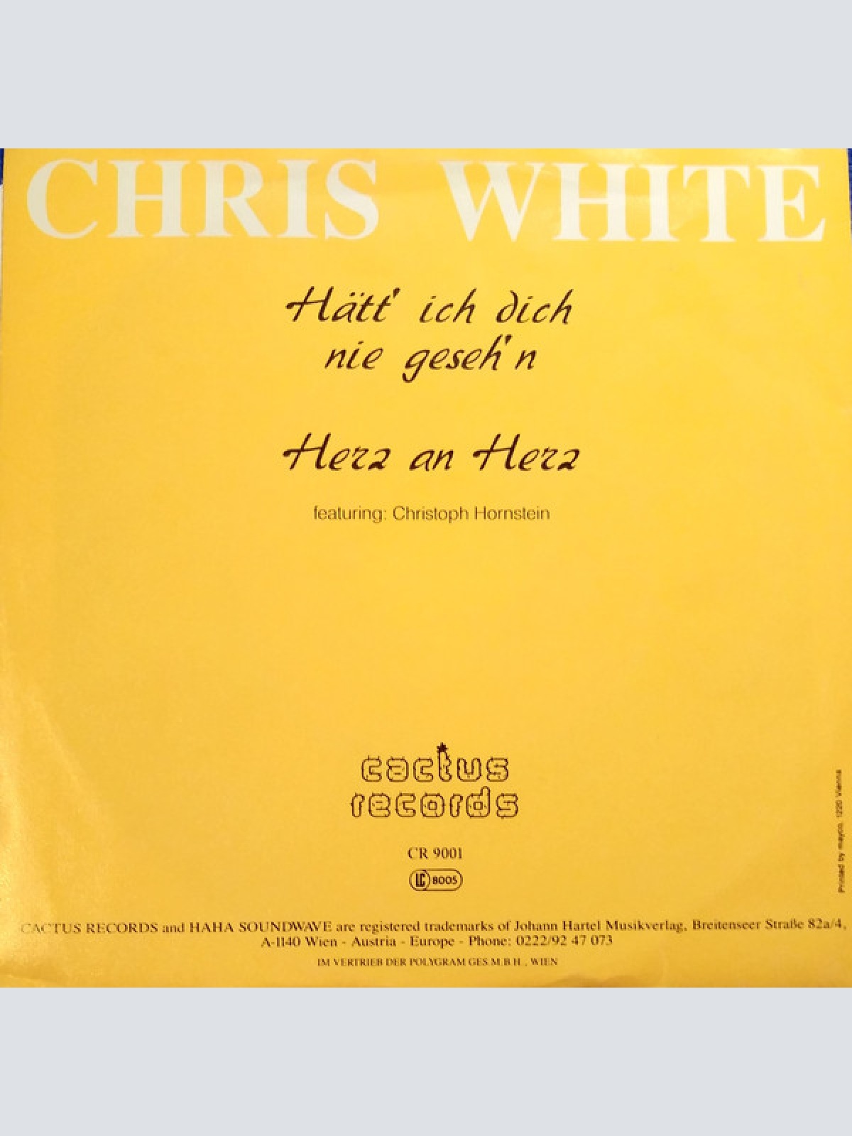 Vinyl / Chris White (10) - Hätt' Ich Dich Nie Geseh'n