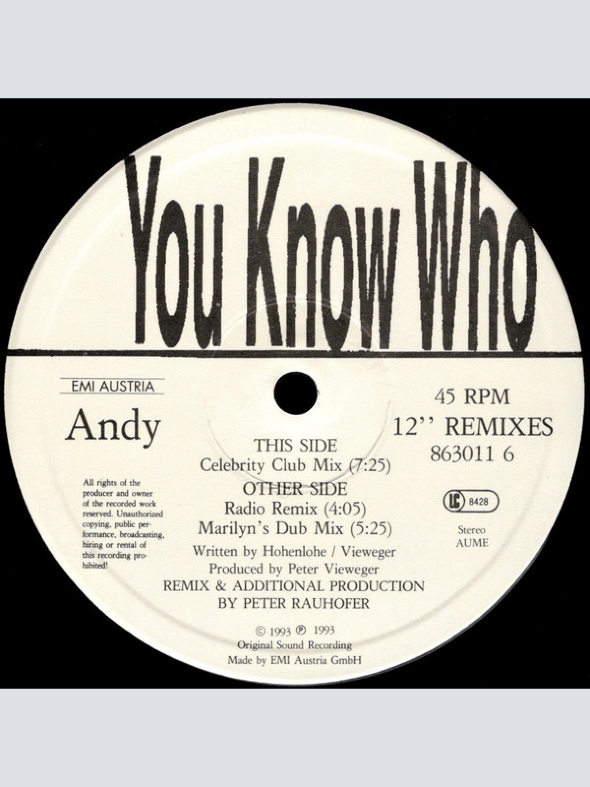Vinyl / You Know Who - Andy