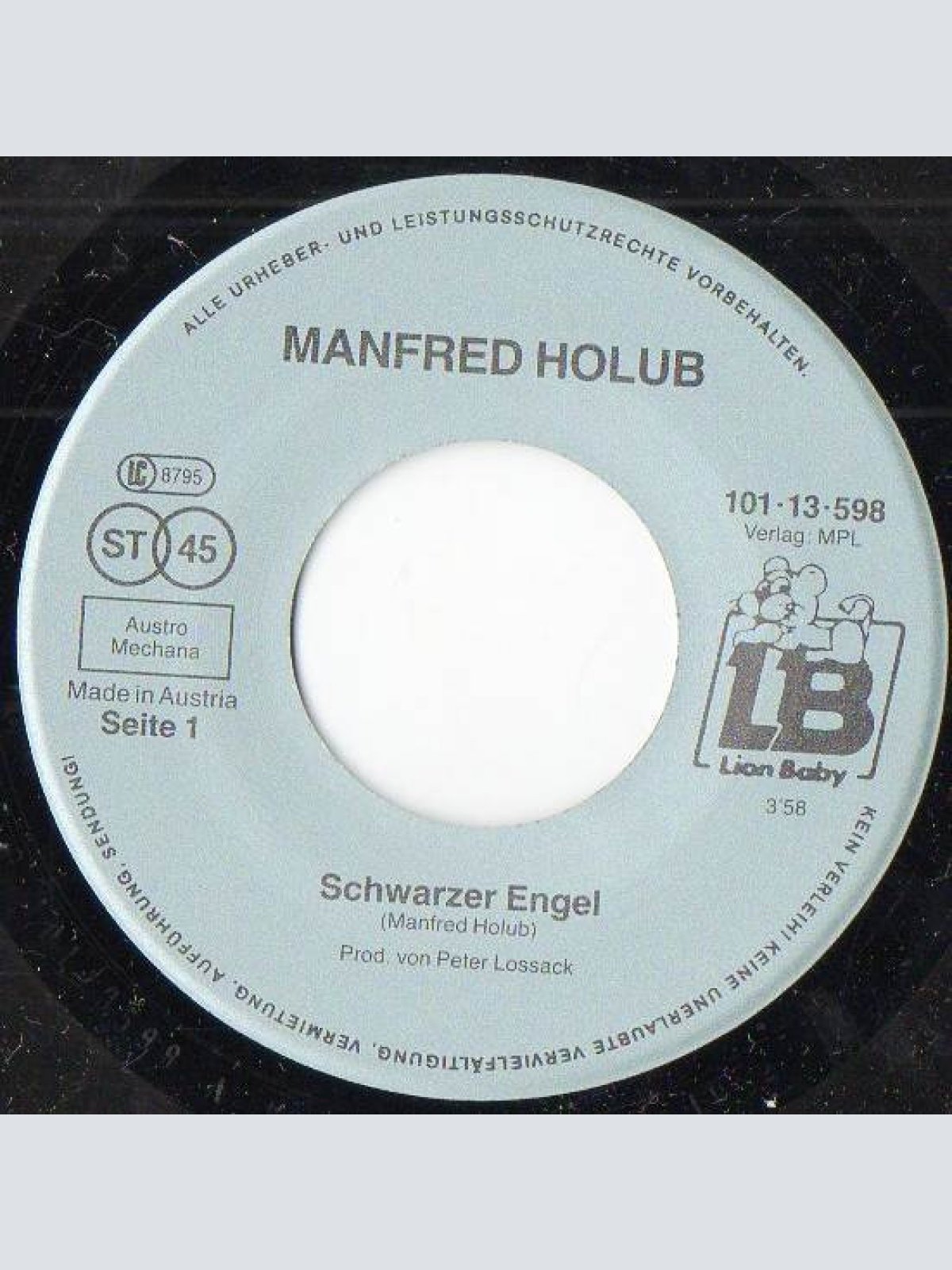Vinyl / Manfred Holub - Schwarzer Engel
