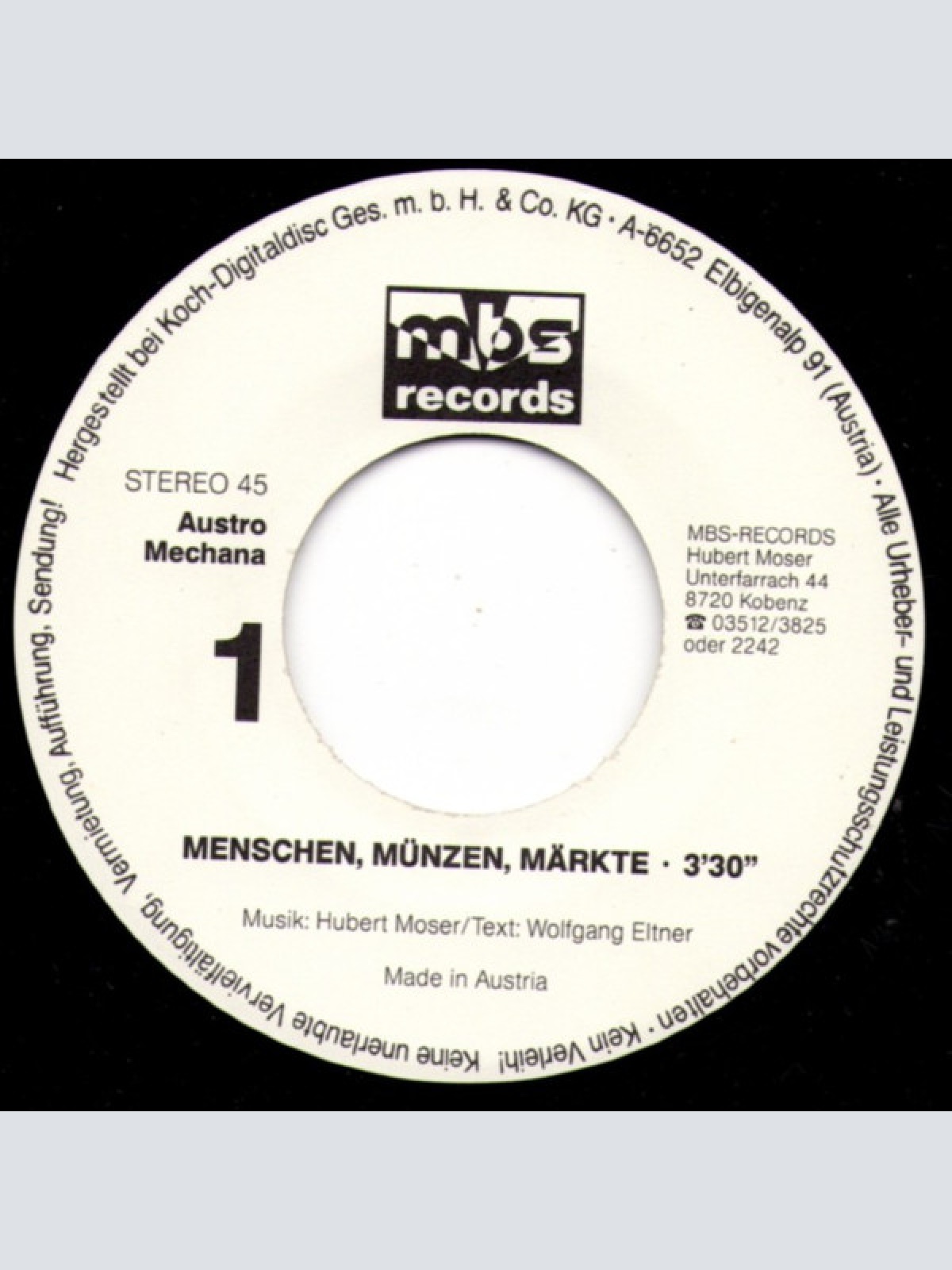 Vinyl / Corry Gass - Menschen & Münzen & Märkte "Mercatus"