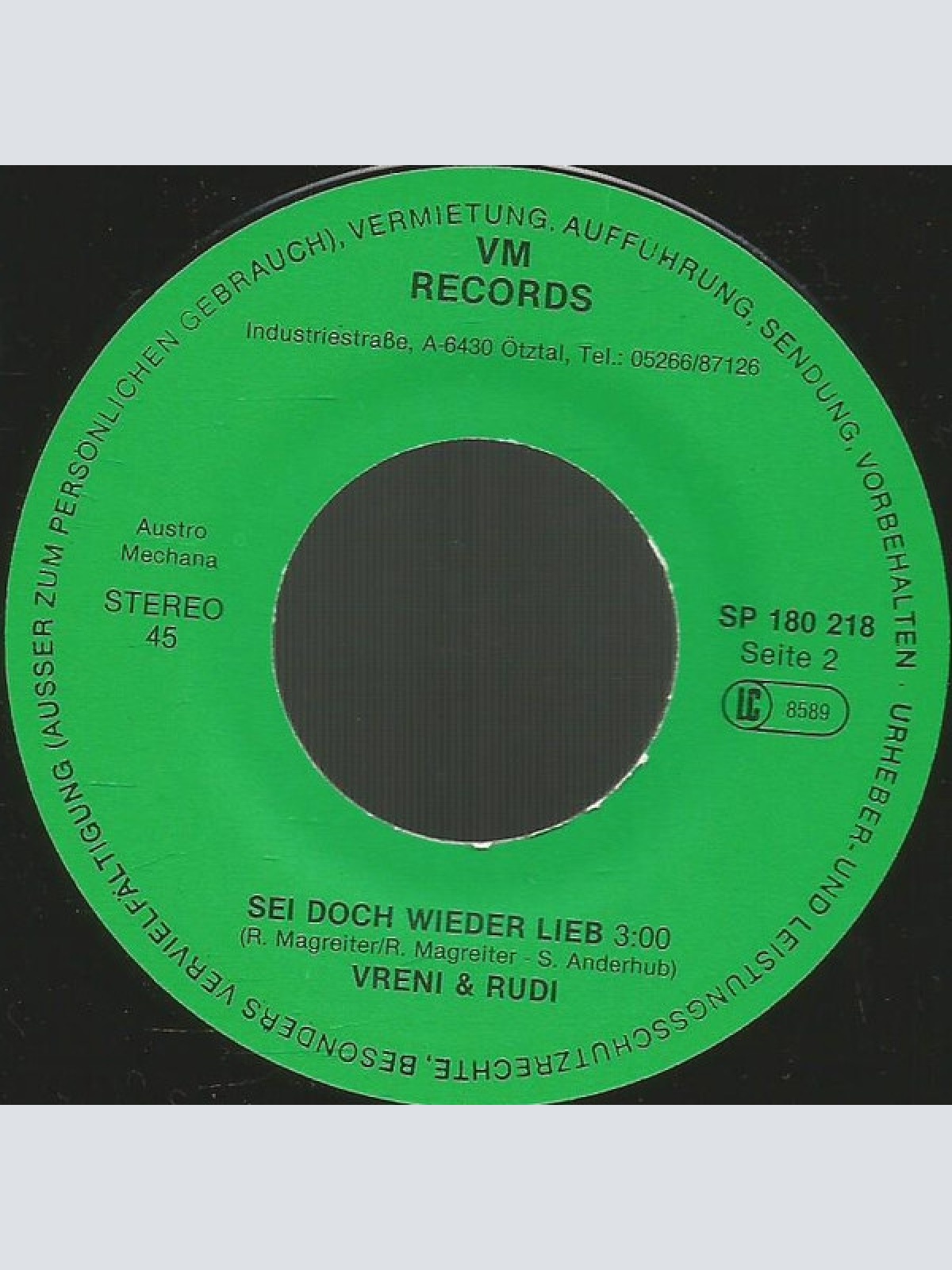 Vinyl / Vreni & Rudi - Glücklich Und Zfried'n