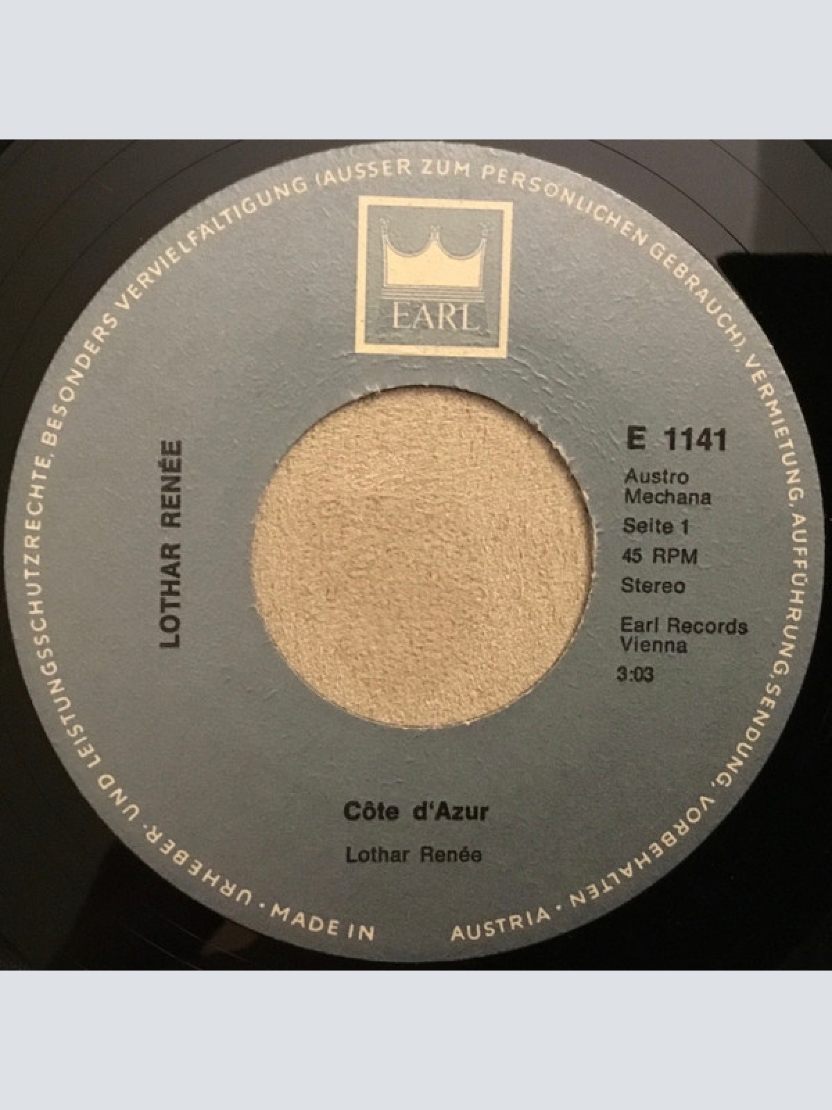 Vinyl / Lothar Renee - Cote D‘Azur