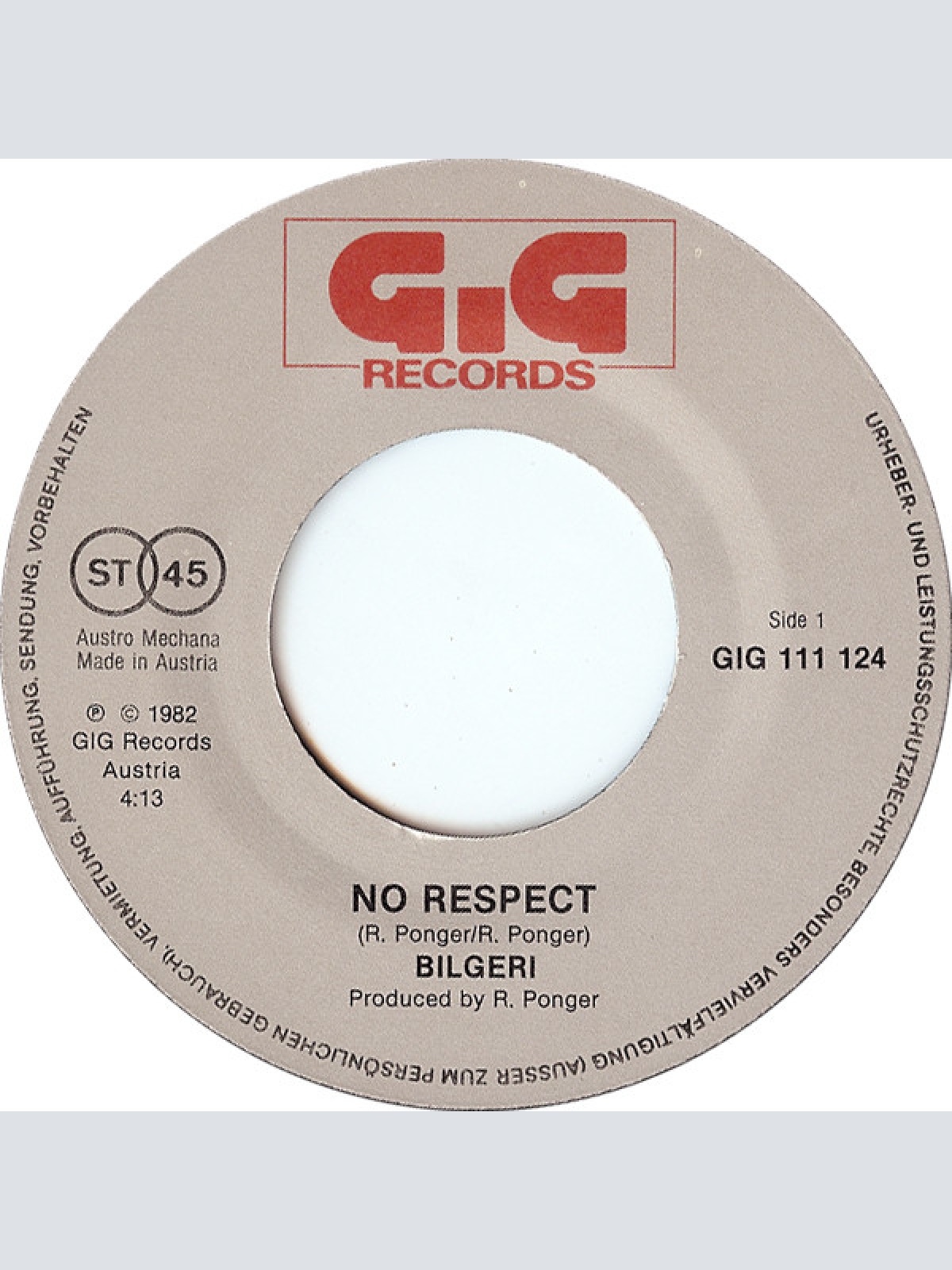 Vinyl / Bilgeri - No Respect