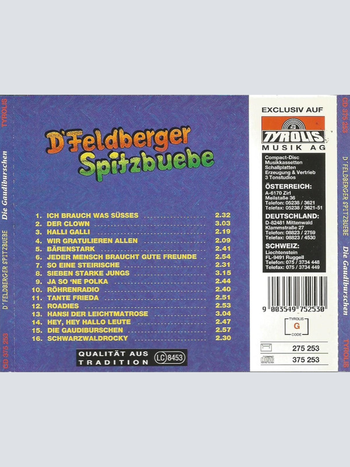 CD / D'Feldberger Spitzbuebe - Die Gaudi Burschen