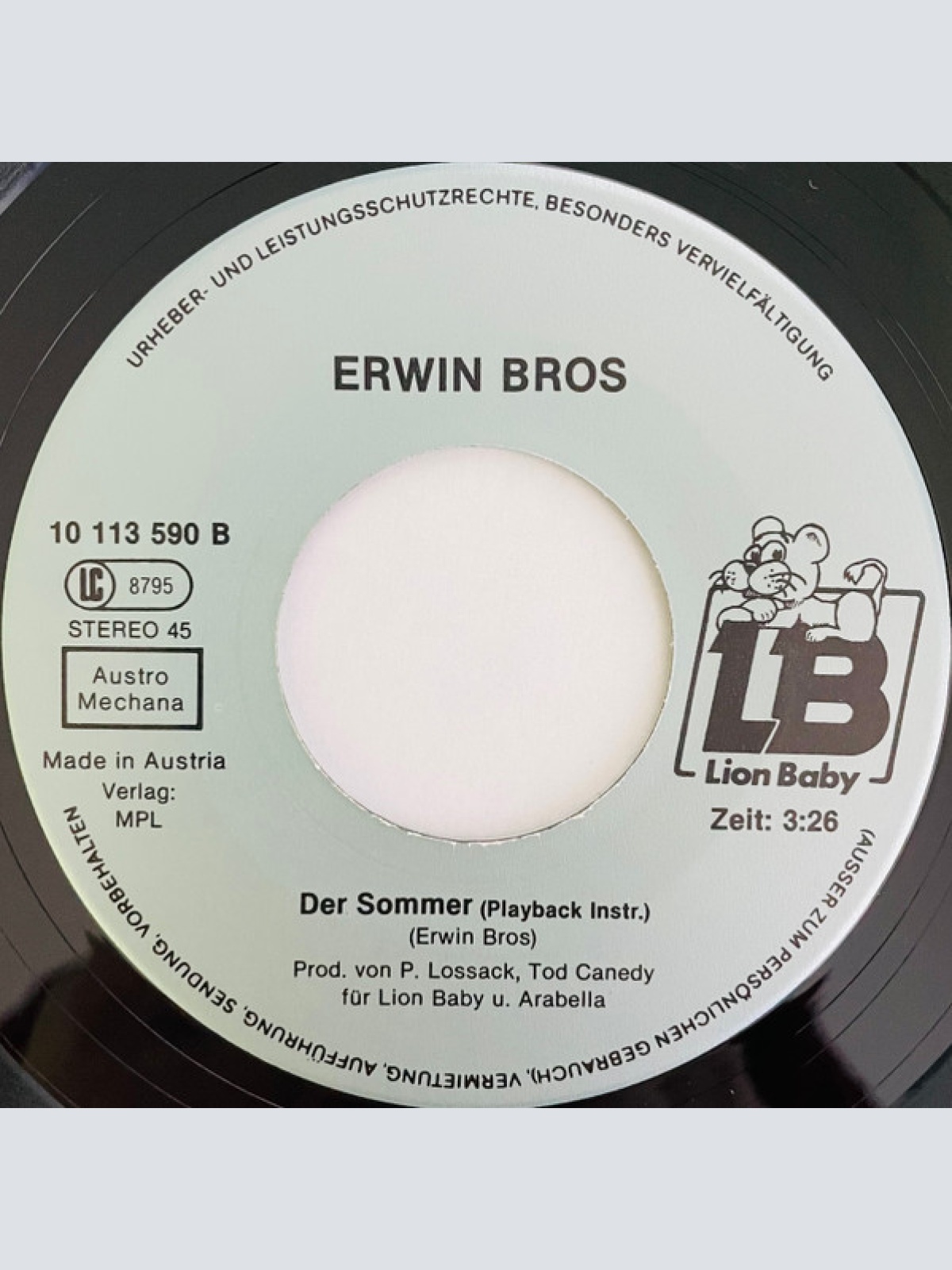Vinyl / Erwin Bros - Der Sommer Is Nimma Weit