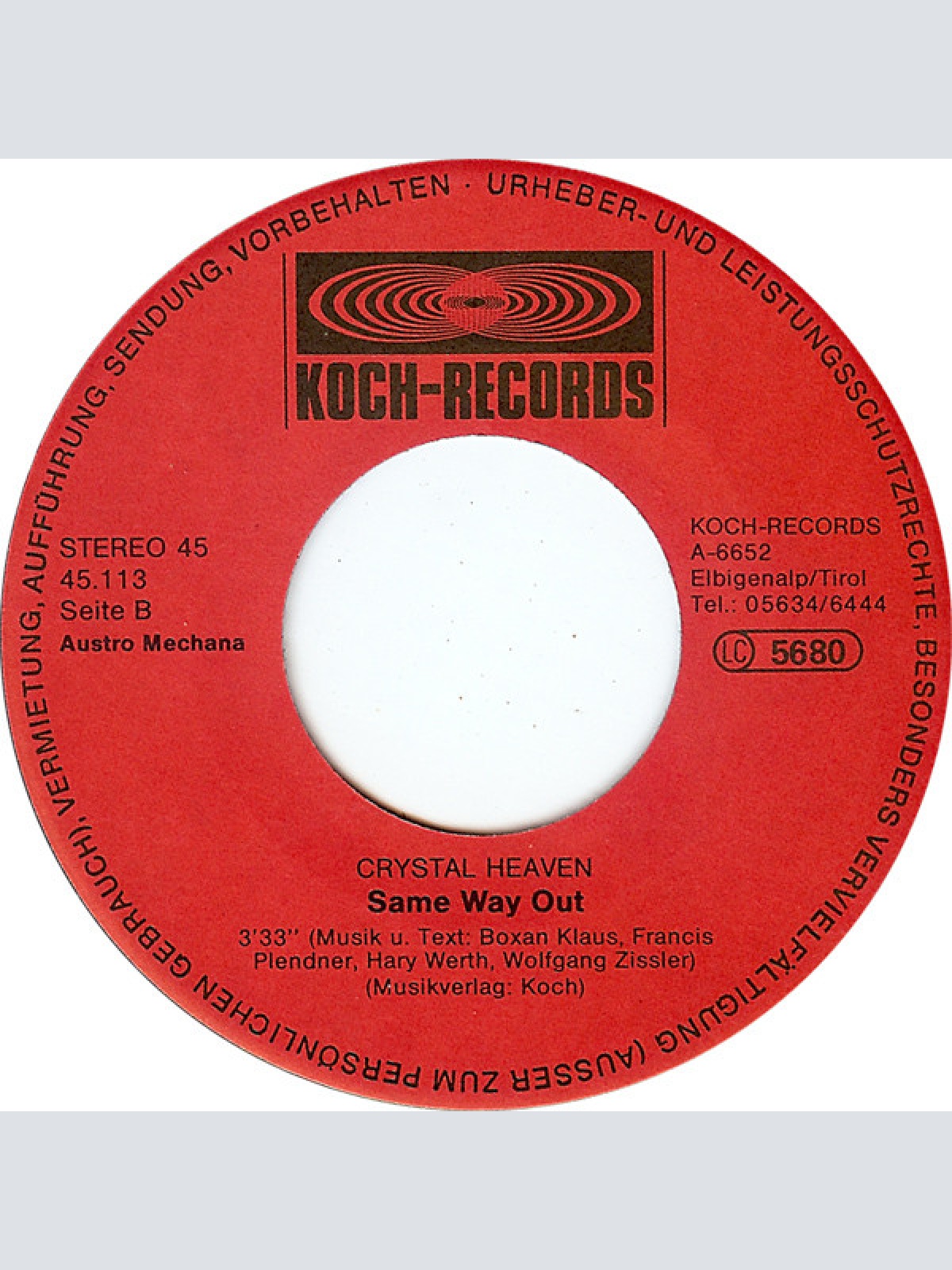 Vinyl / Crystal Heaven - Without You / Same Way Out