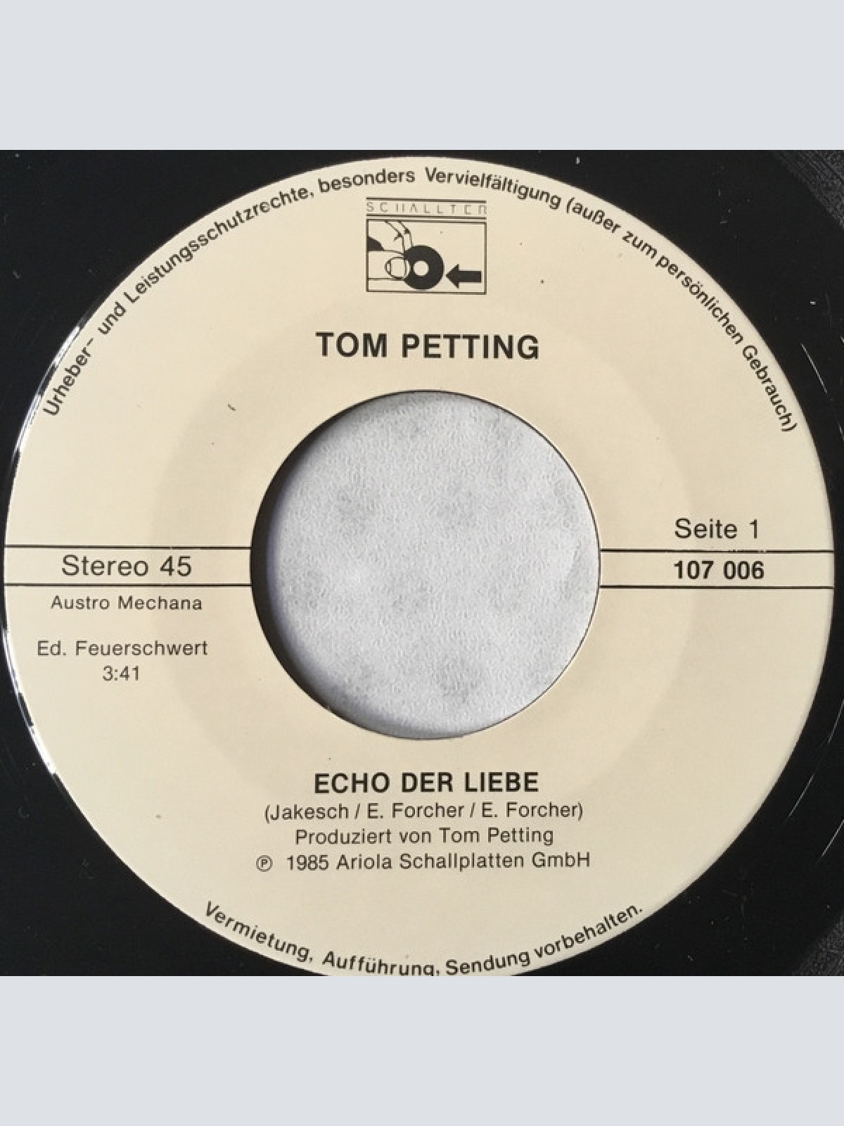 Vinyl / Tom Petting - Echo Der Liebe