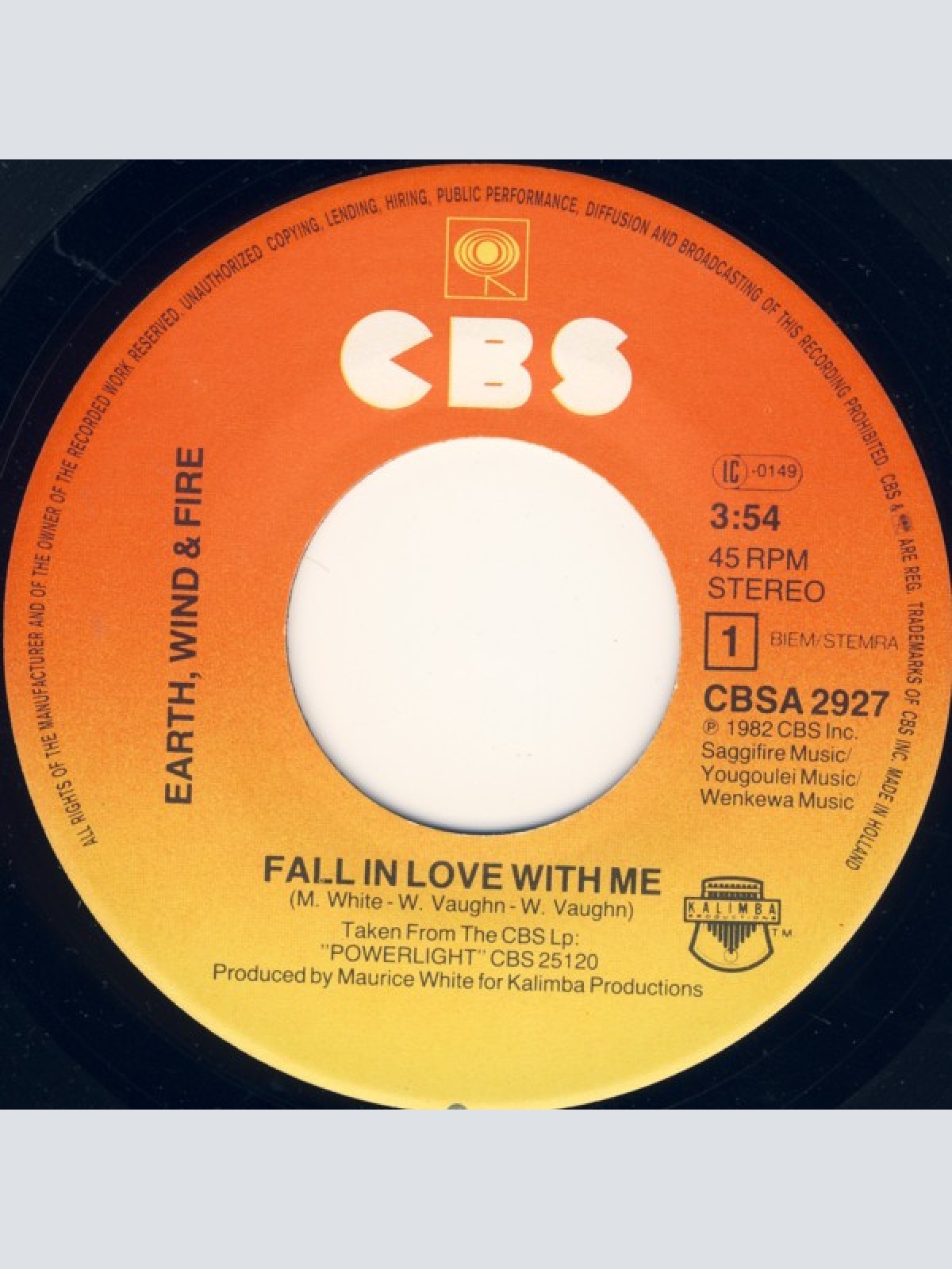 Vinyl / Earth Wind & Fire* - Fall In Love With Me