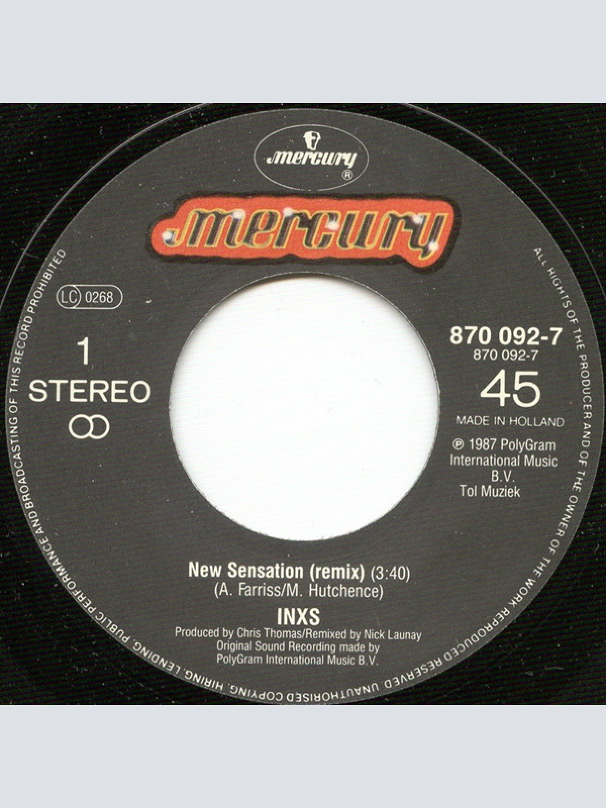 Vinyl / INXS - New Sensation