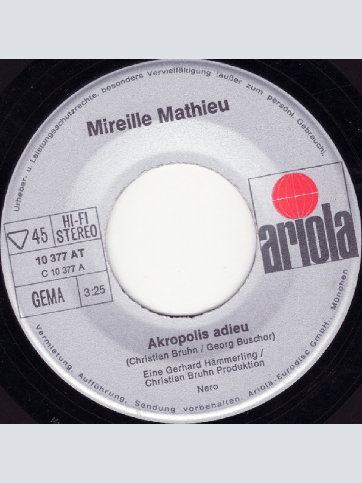 Vinyl / Mireille Mathieu - Akropolis Adieu