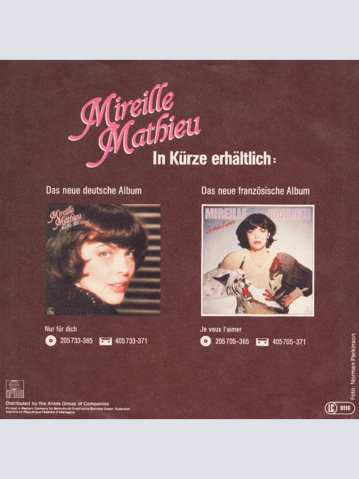 Vinyl / Mireille Mathieu - Nur Für Dich