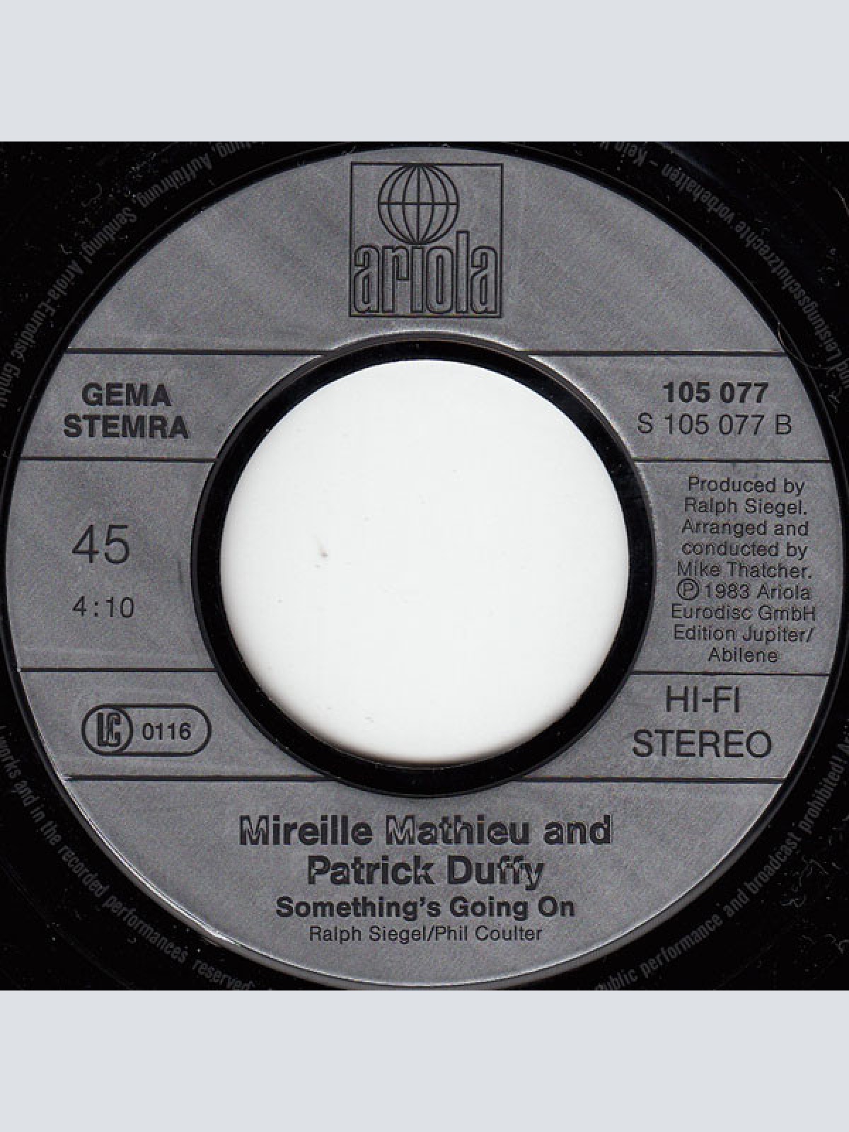 Vinyl / Mireille Mathieu, Patrick Duffy - Together We're Strong / Something's Going On