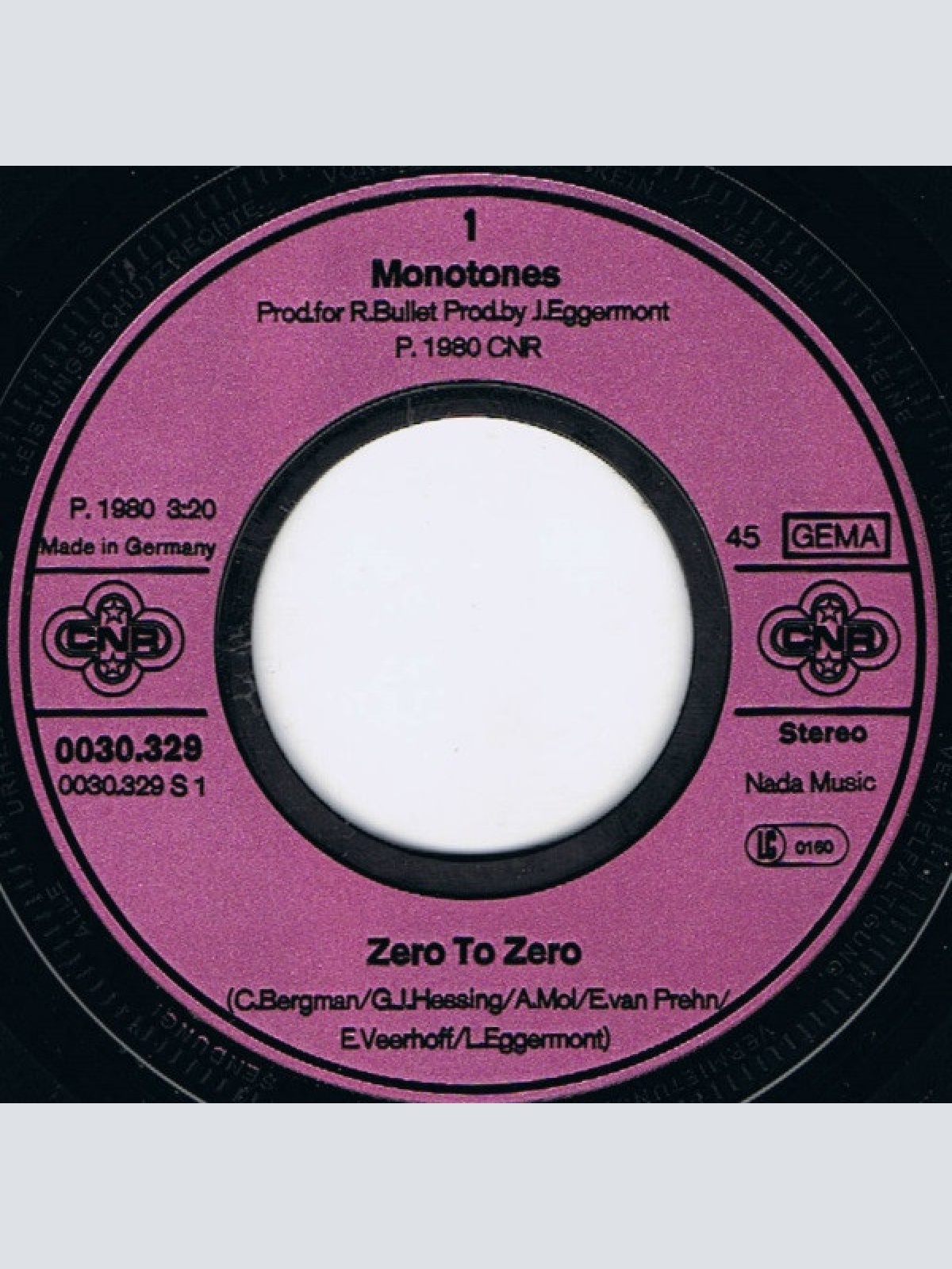 Vinyl / The Monotones (2) - Zero To Zero