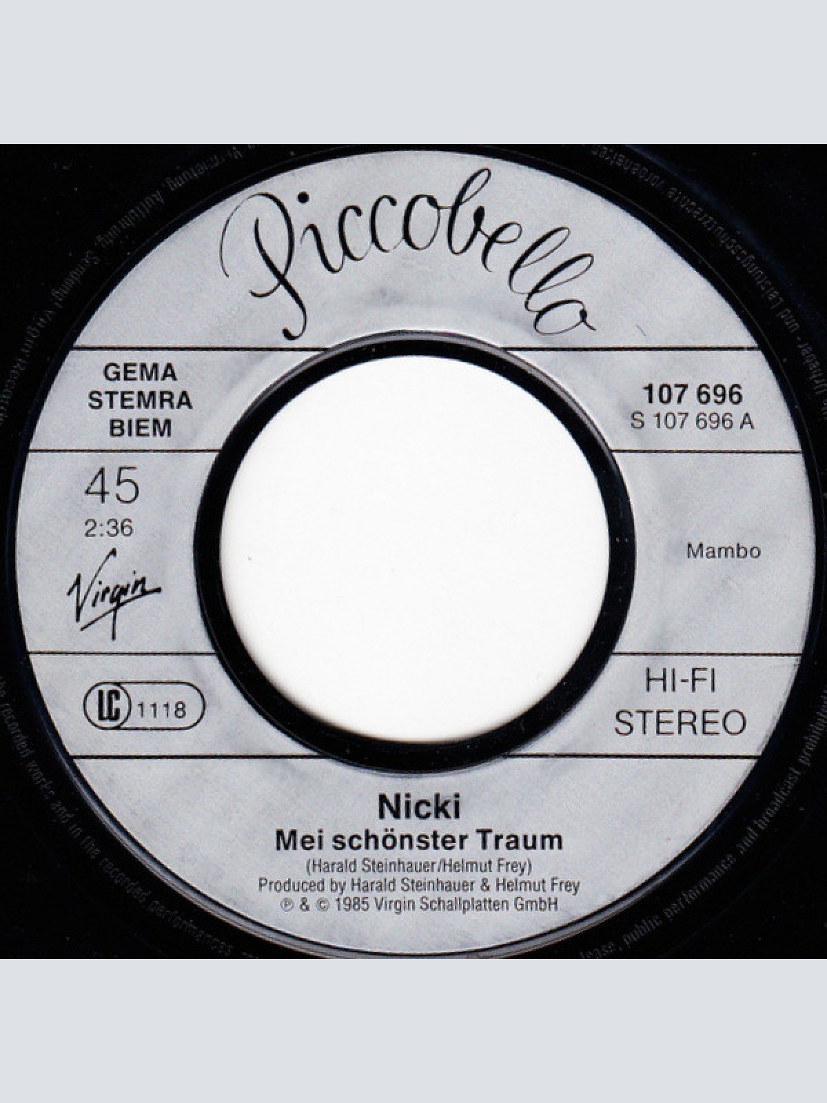 Vinyl / Nicki - Mei Schönster Traum