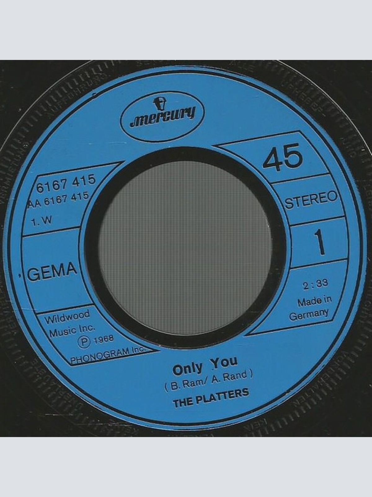 Vinyl / The Platters - Only You / The Great Pretender
