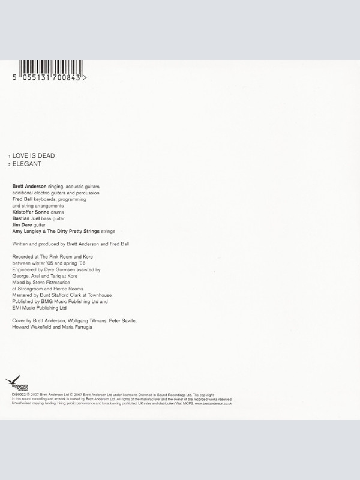 Vinyl / Brett Anderson - Love Is Dead