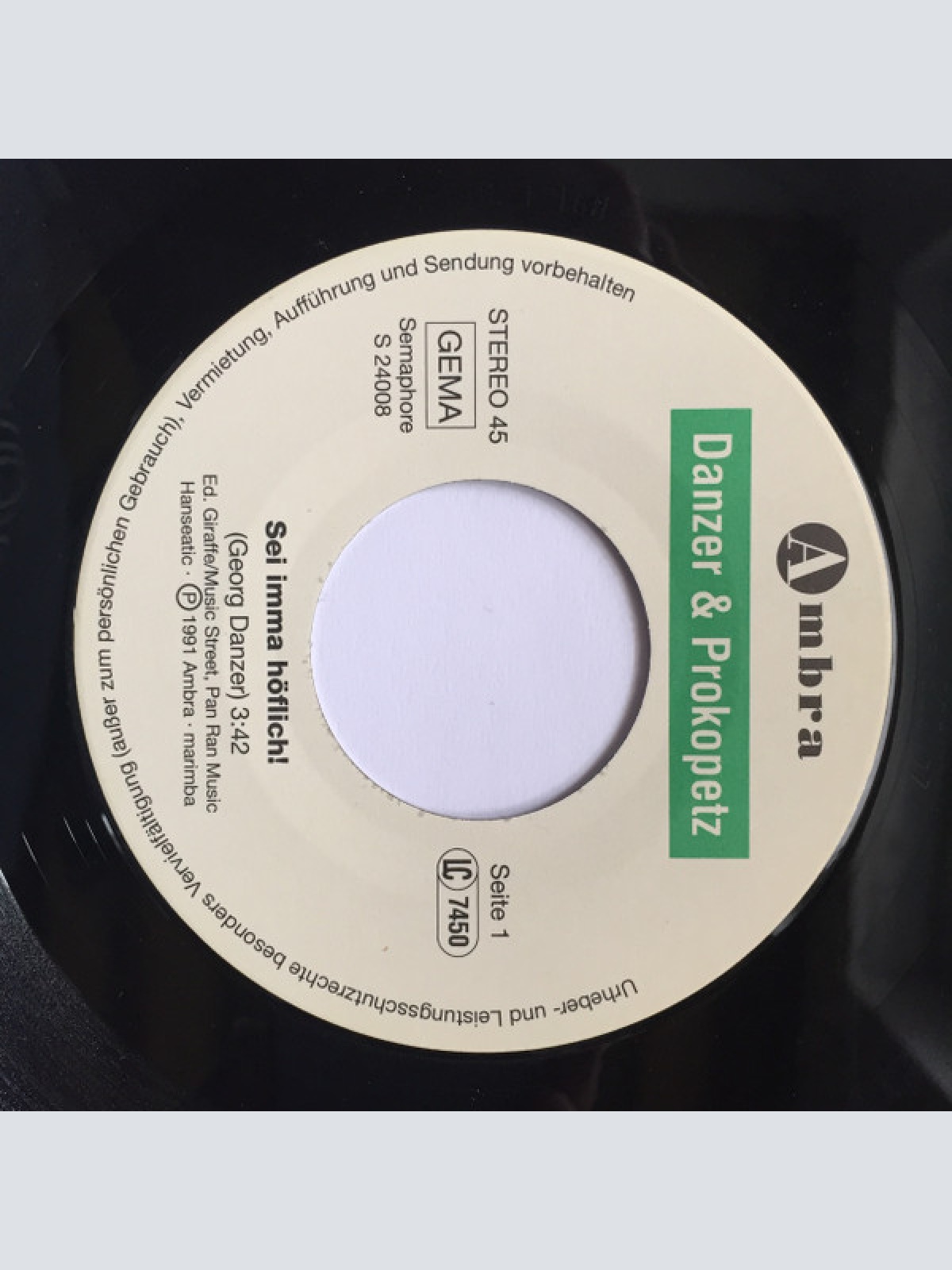 Vinyl / Danzer* & Prokopetz* - Sei Imma Höflich!