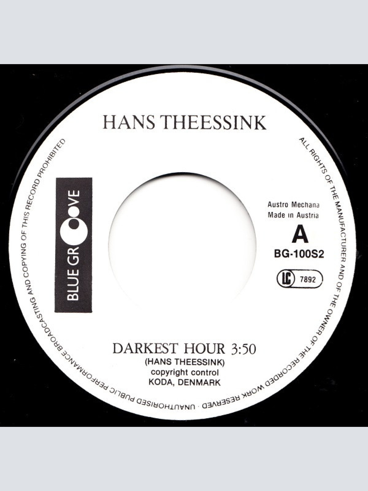 Vinyl / Hans Theessink - Darkest Hour