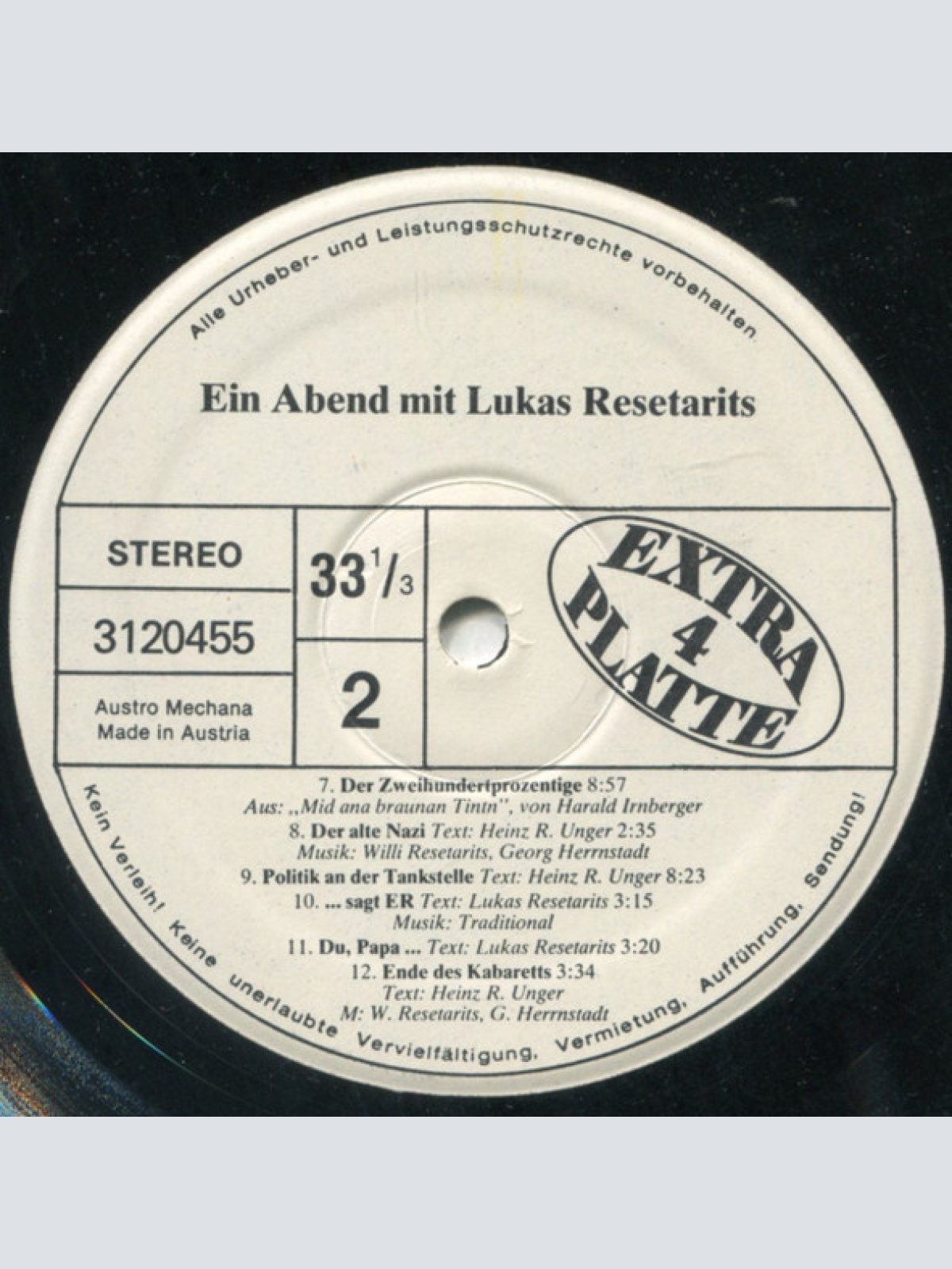 Vinyl / Lukas Resetarits - Ein Abend Mit Lukas Resetarits