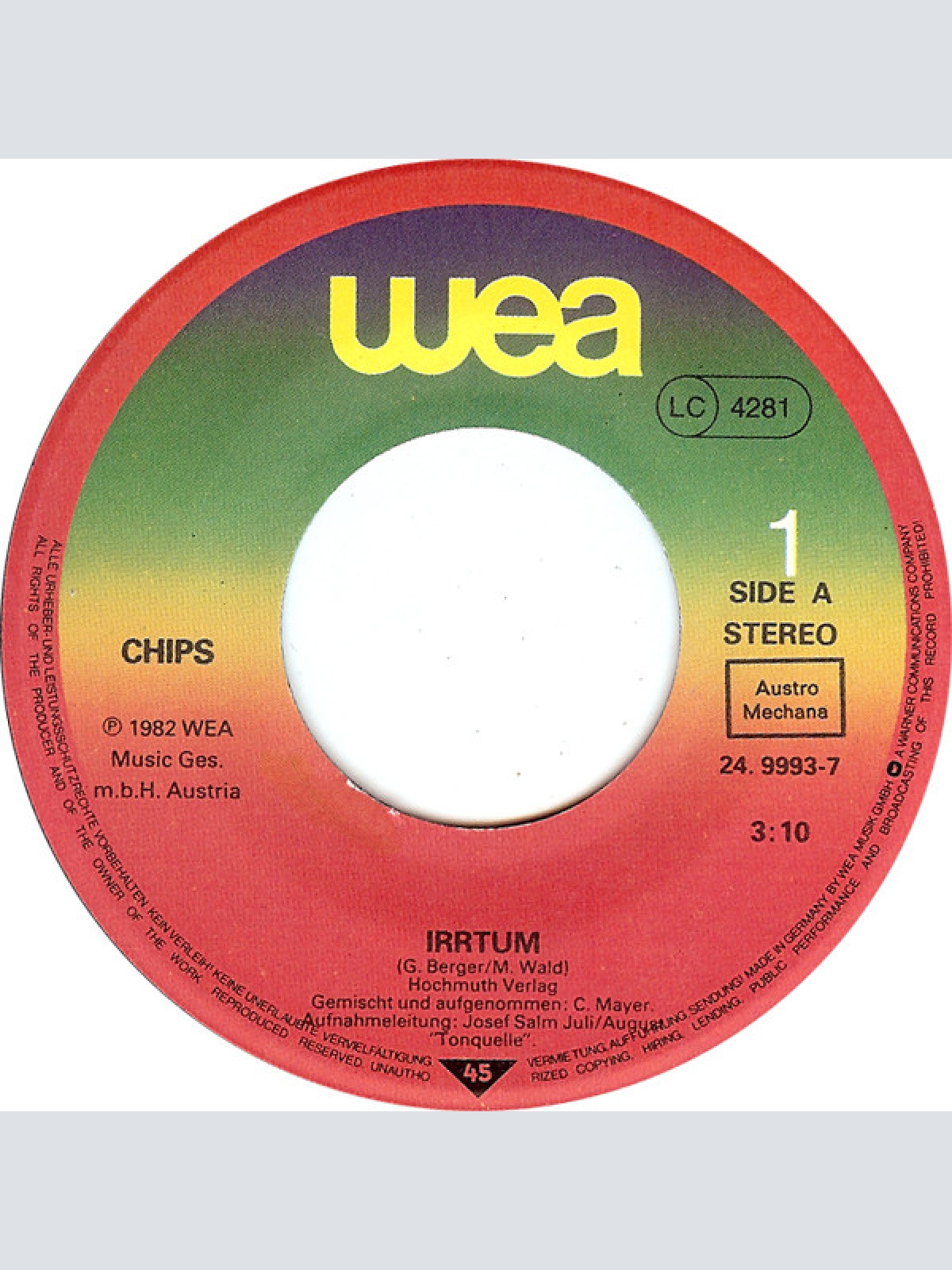 Vinyl / Chips (9) - Irrtum / Weisser Strand