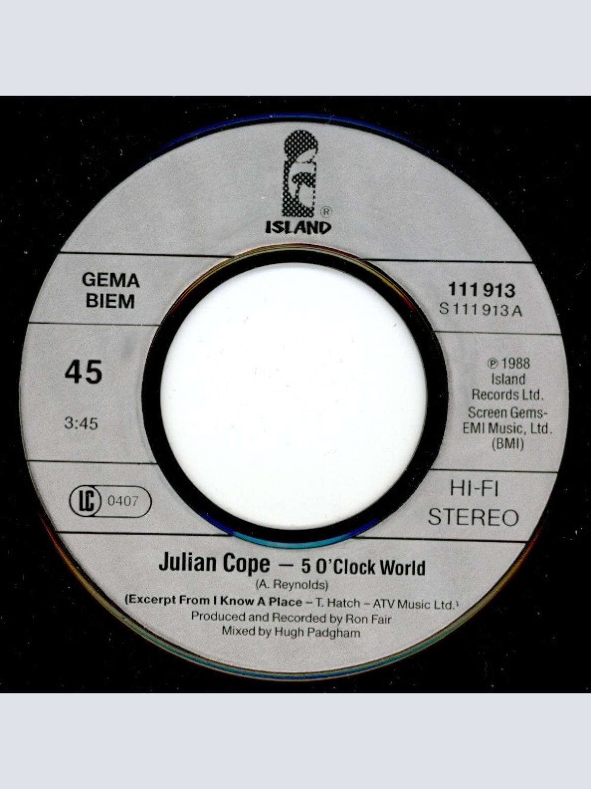 Vinyl / Julian Cope - 5 O' Clock World