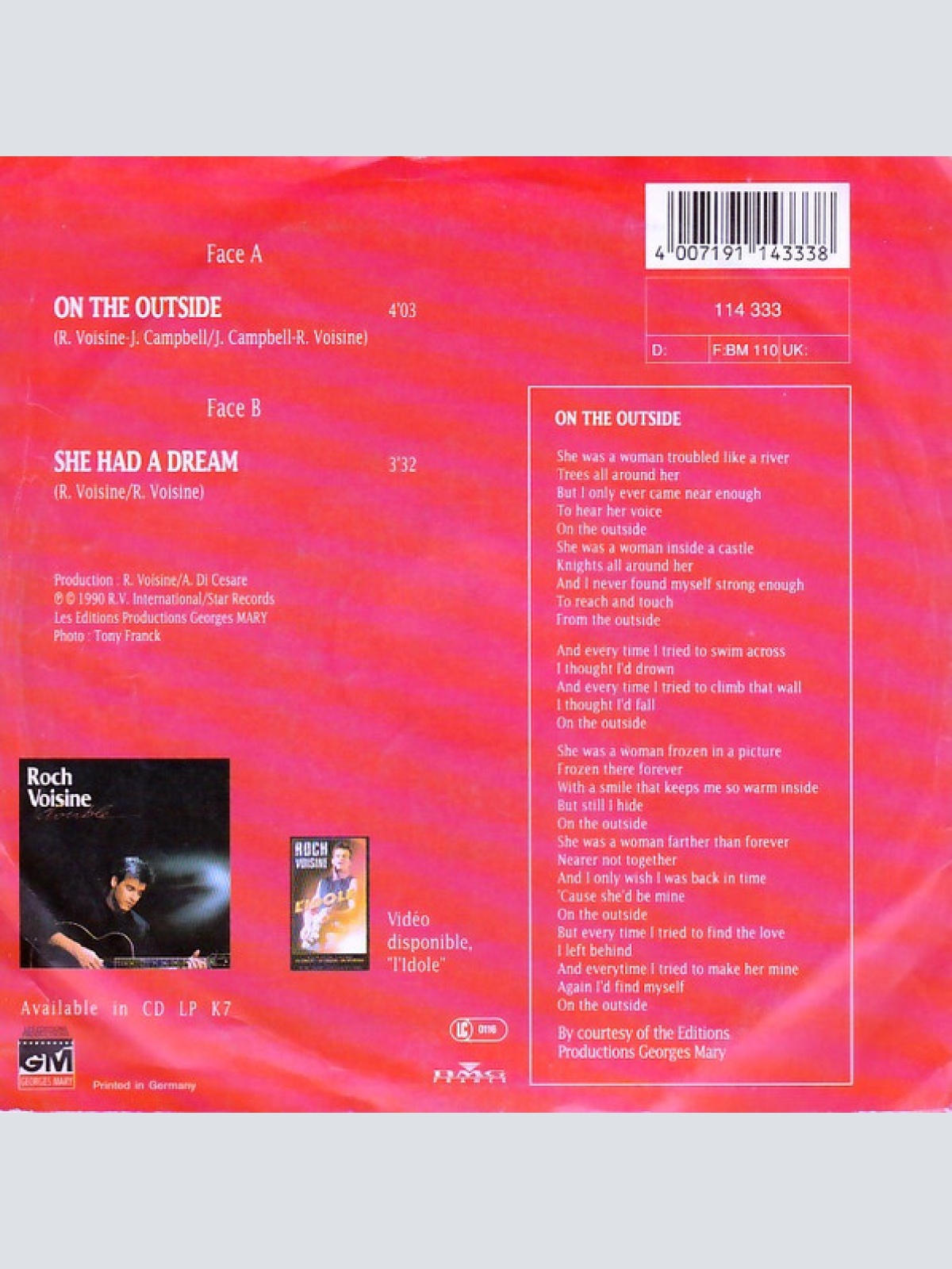 Vinyl / Roch Voisine - On The Outside