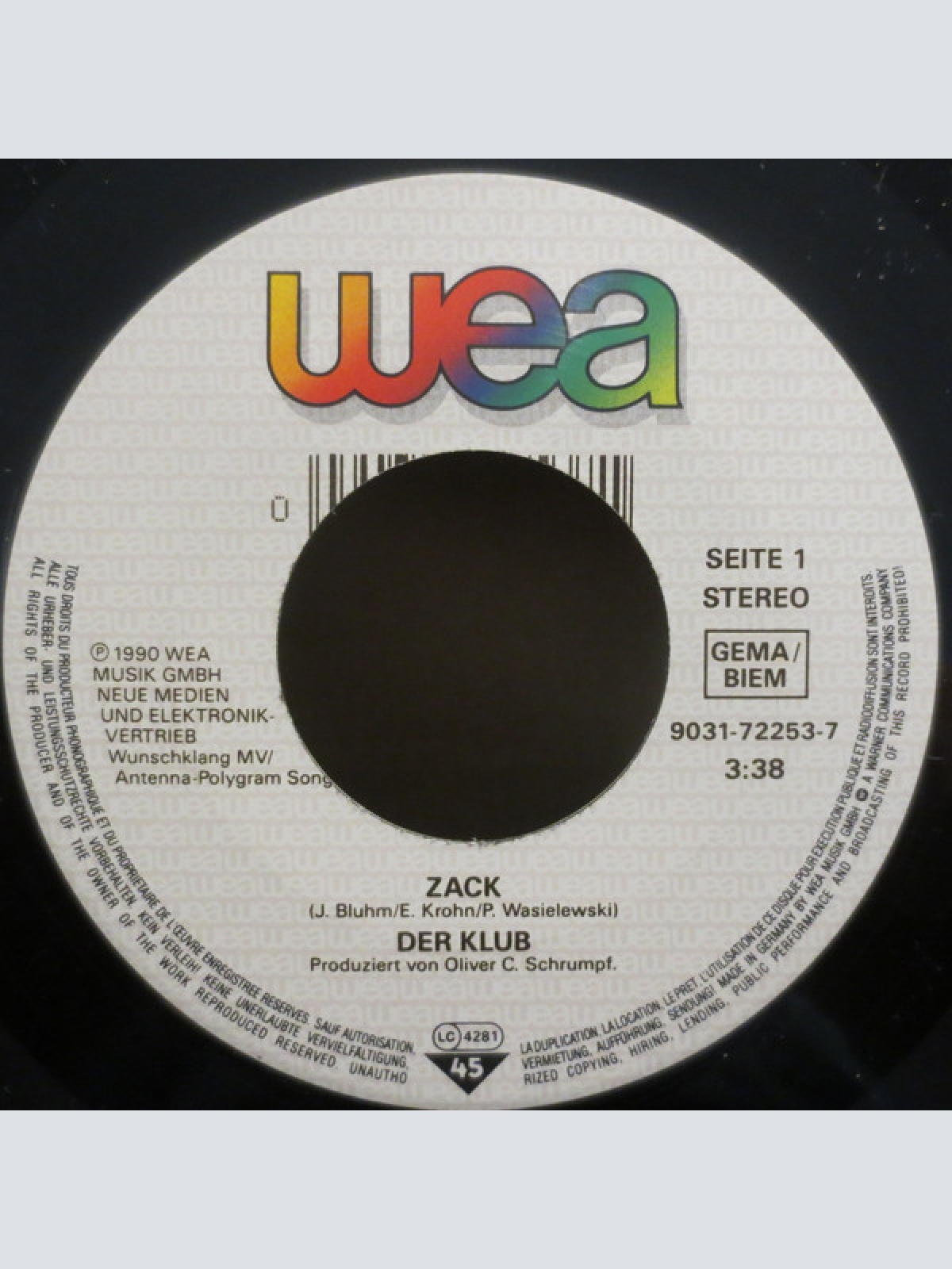 Vinyl / Der Klub - Zack