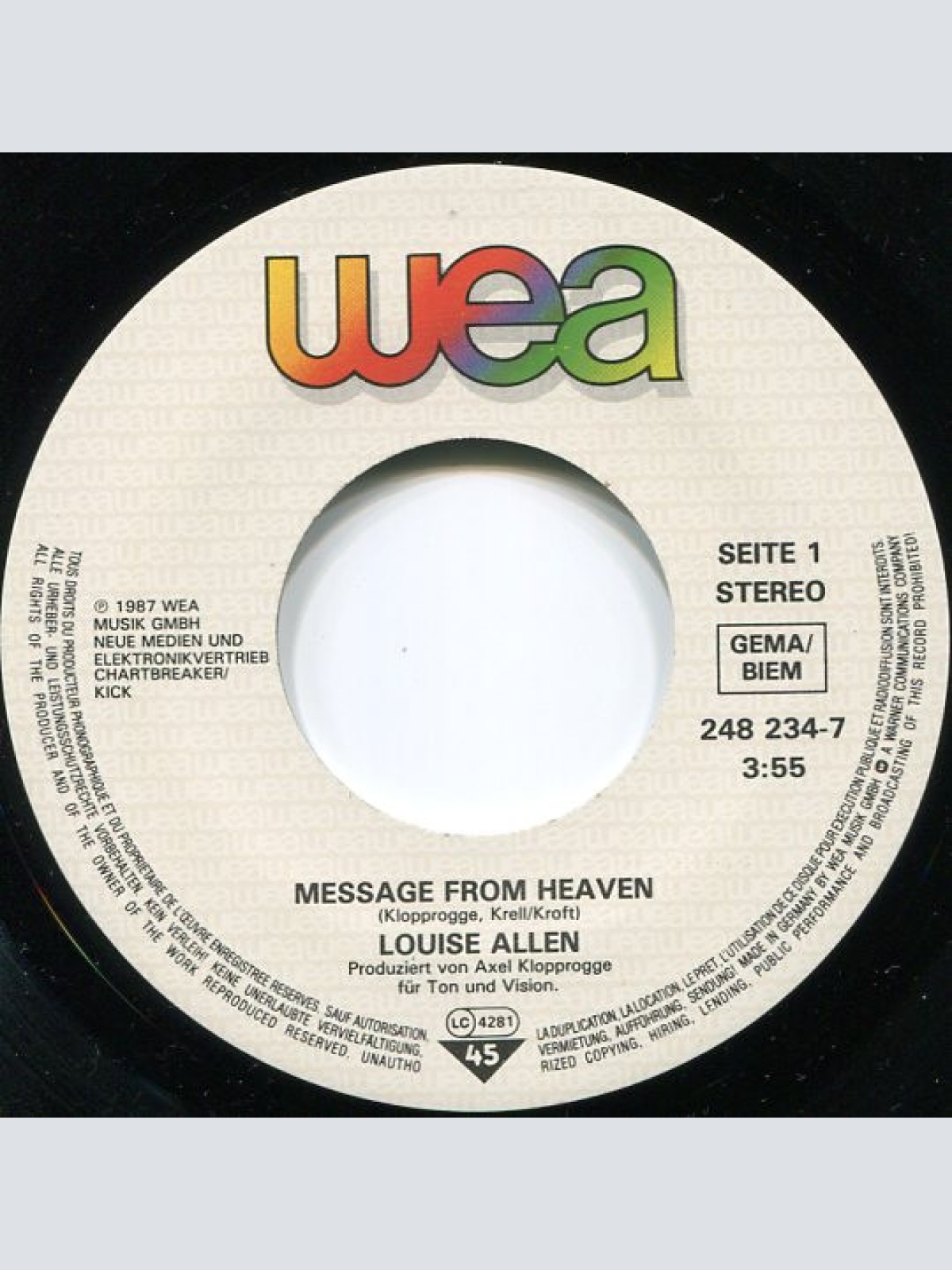 Vinyl / Louise Allen - Message From Heaven