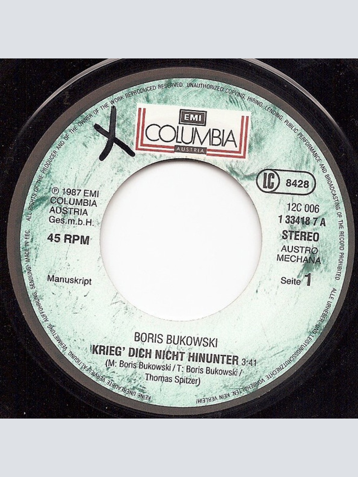 Vinyl / Boris Bukowski - Krieg' Dich Nicht Hinunter