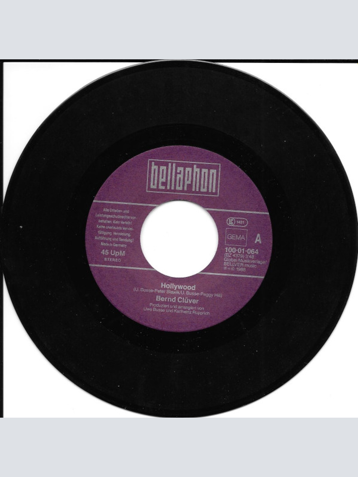 Vinyl / Bernd Clüver - Hollywood