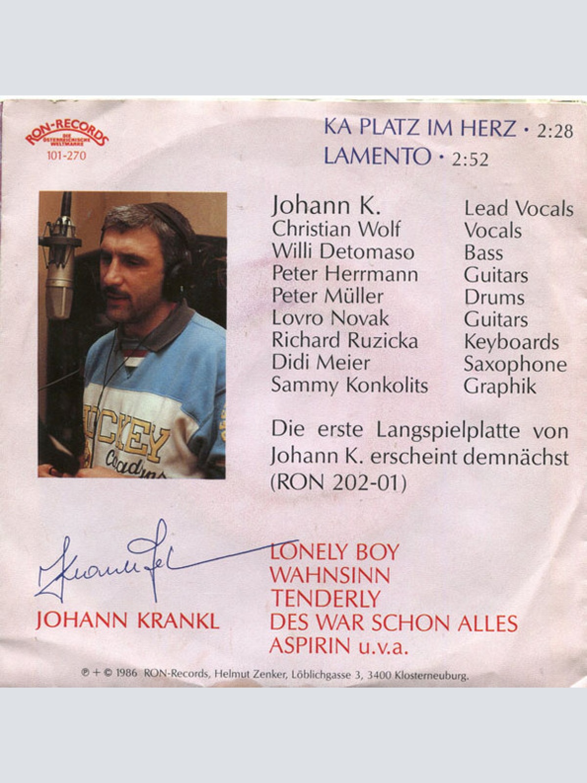 Vinyl / Johann K.* - Ka Platz Im Herz