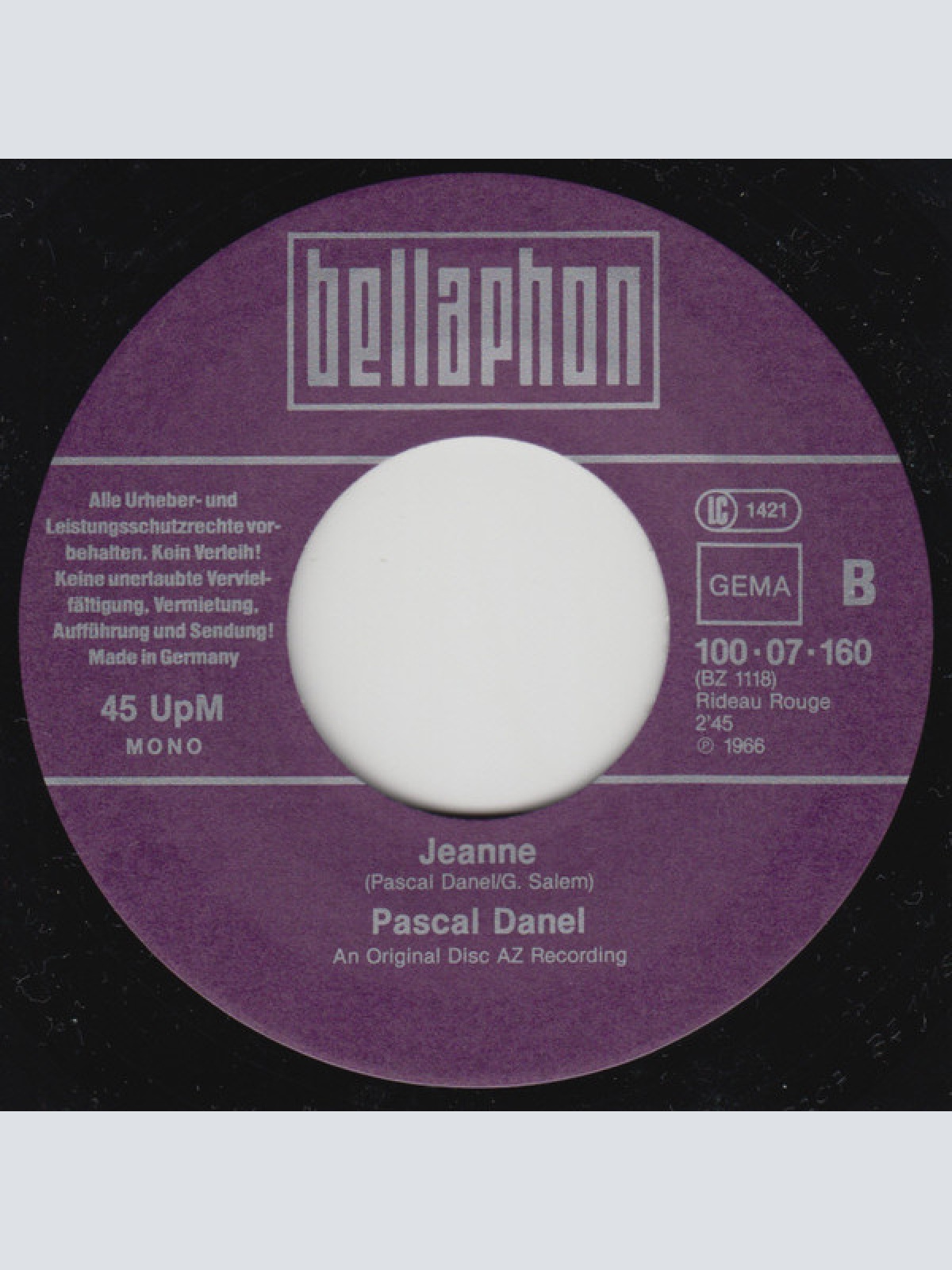 Vinyl / Pascal Danel - Kilimandscharo / Jeanne