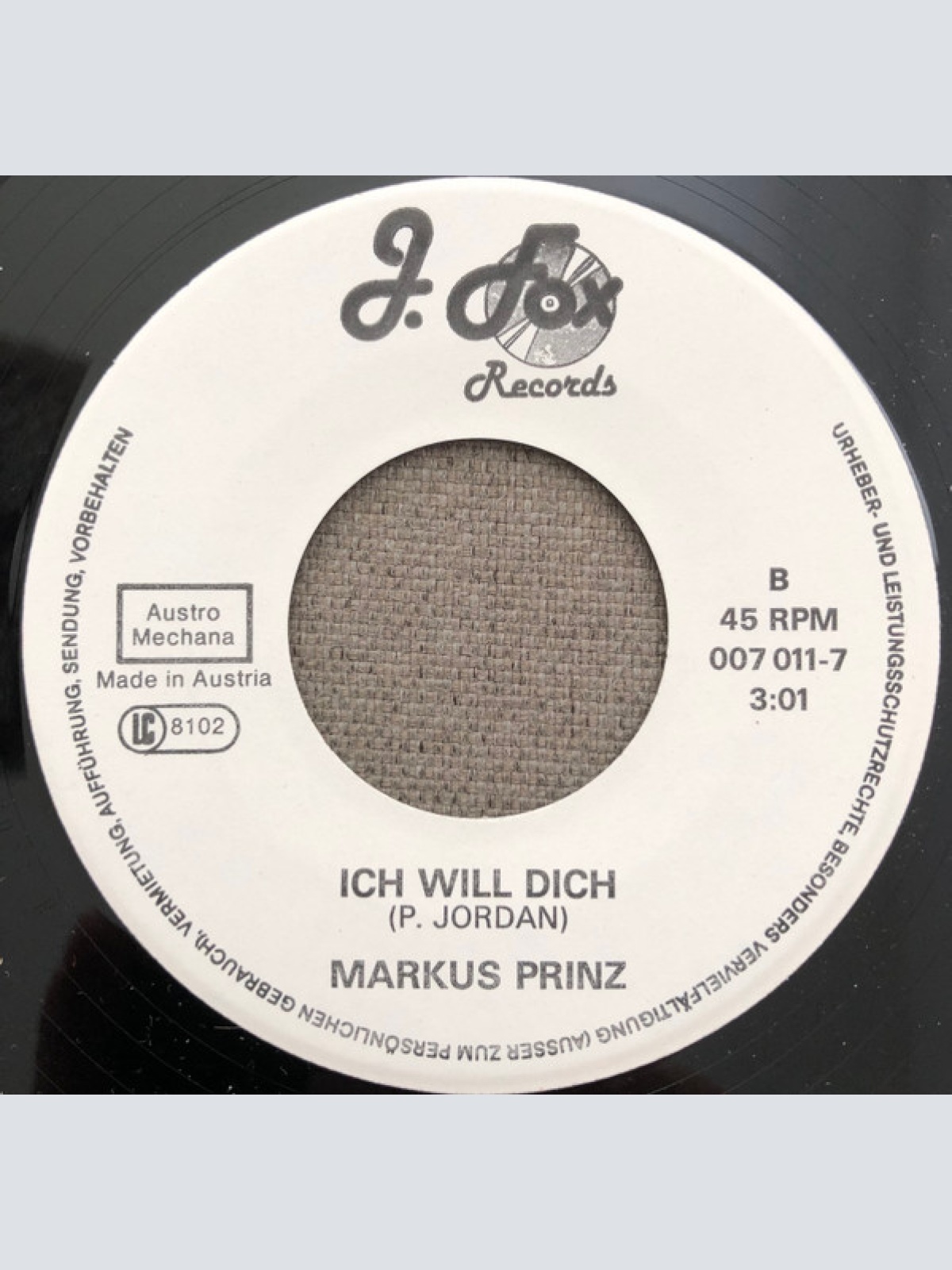 Vinyl / Markus Prinz - Miss One Lady / Ich Will Dich