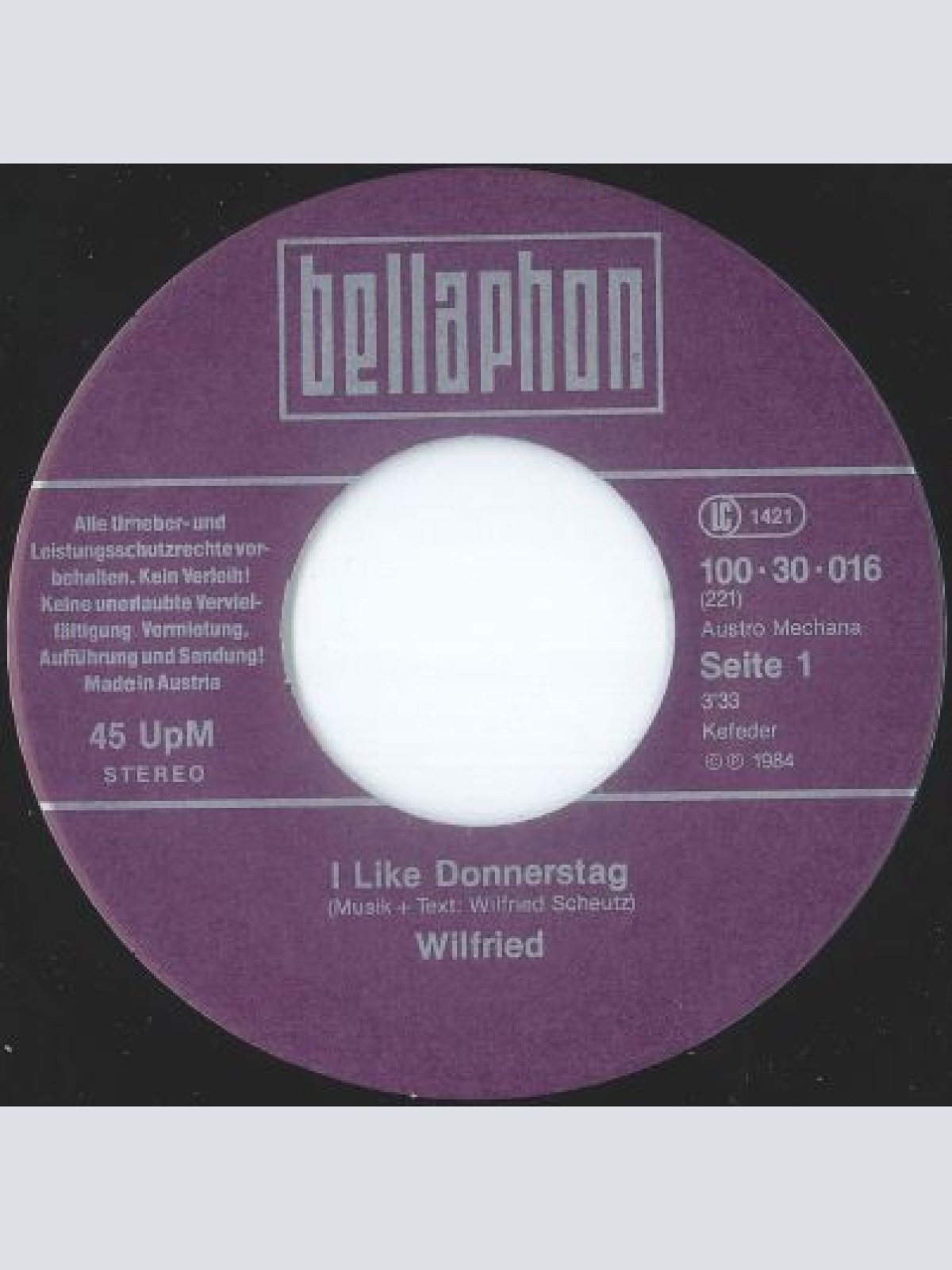 Vinyl / Wilfried - I Like Donnerstag