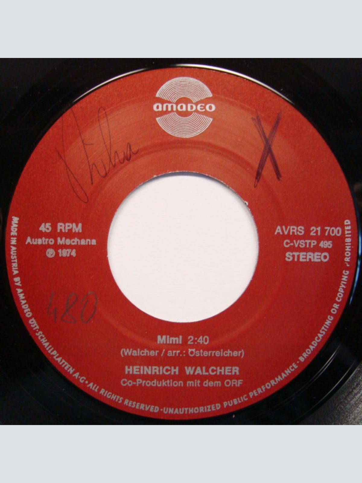 Vinyl / Heinrich Walcher - Mimi