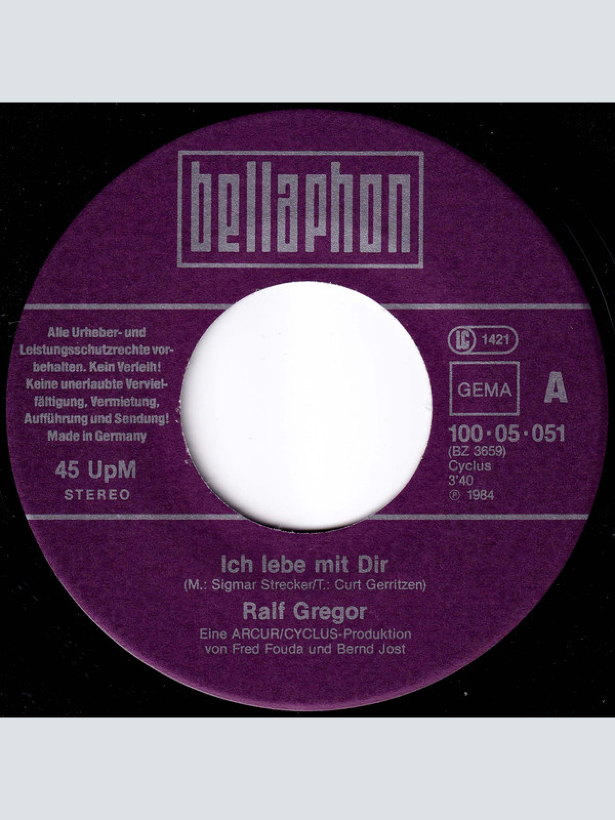 Vinyl / Ralf Gregor - Ich Lebe Mit Dir