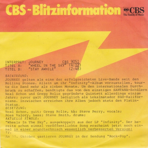 Vinyl / Journey - Wheel In The Sky