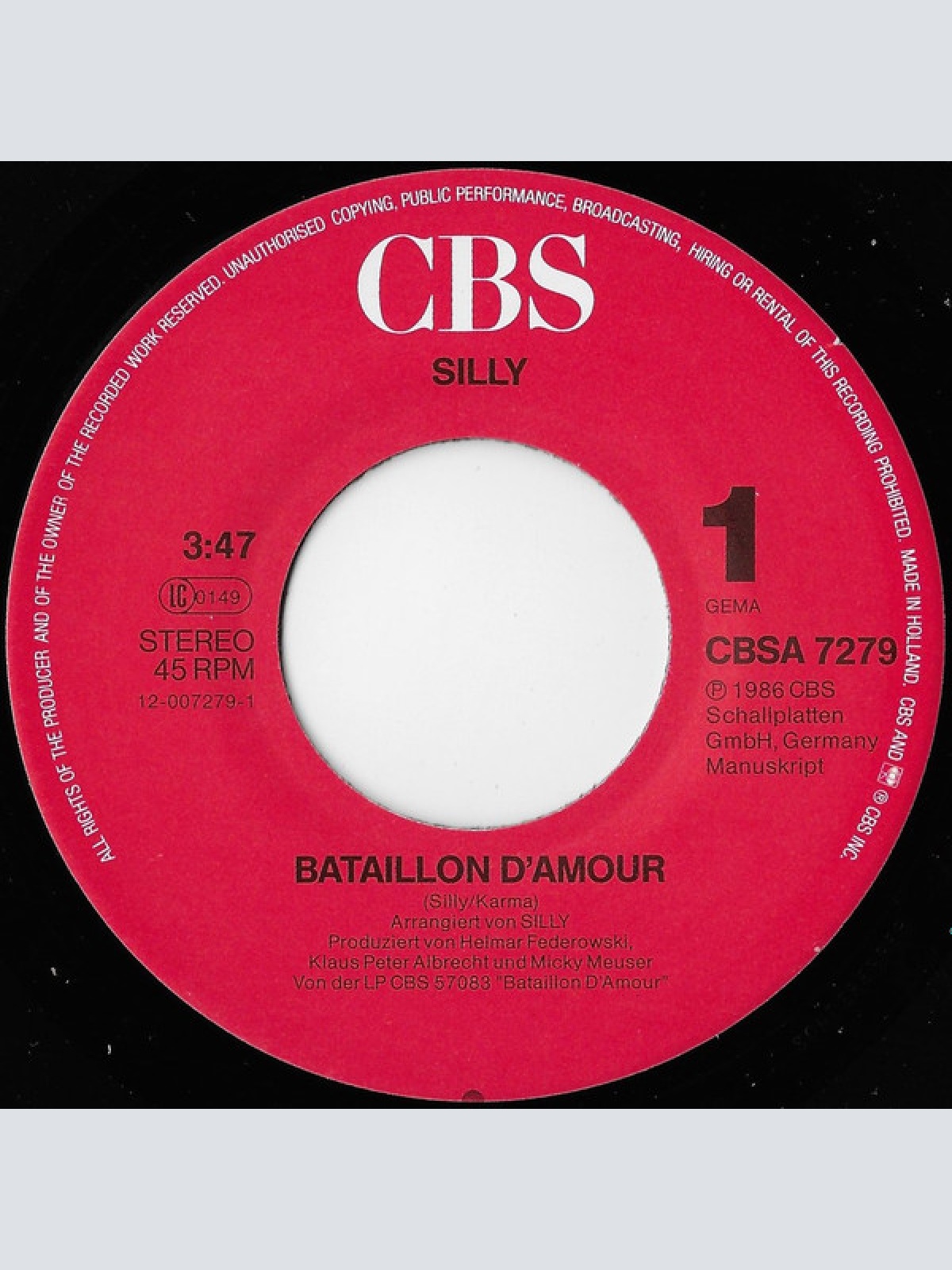 Vinyl / Silly - Bataillon D'Amour