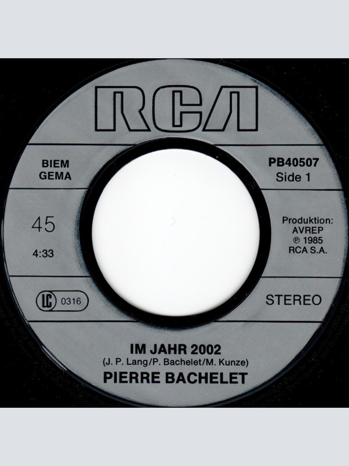 Vinyl / Pierre Bachelet - Im Jahr 2002