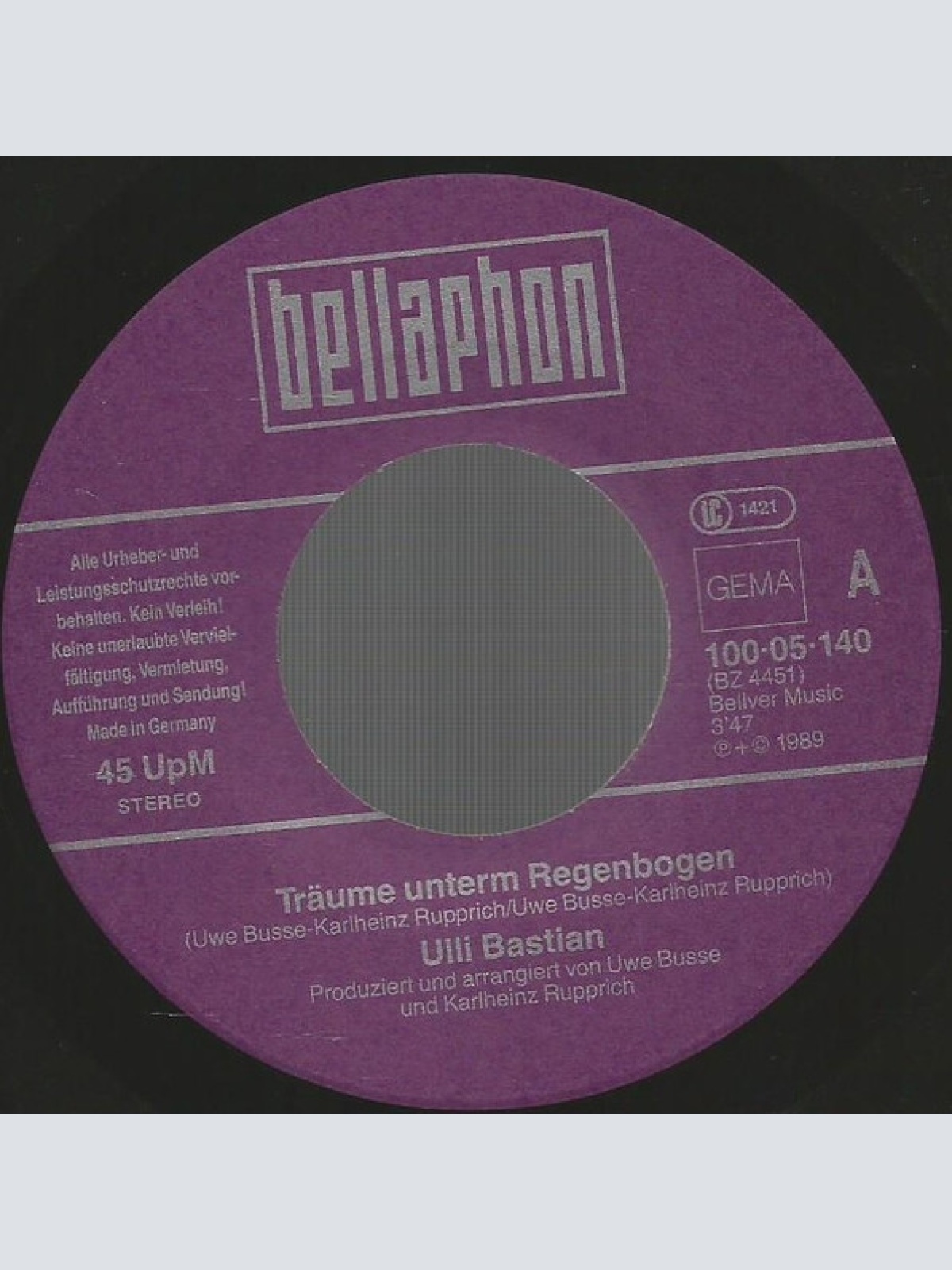Vinyl / Ulli Bastian - Träume Unterm Regenbogen