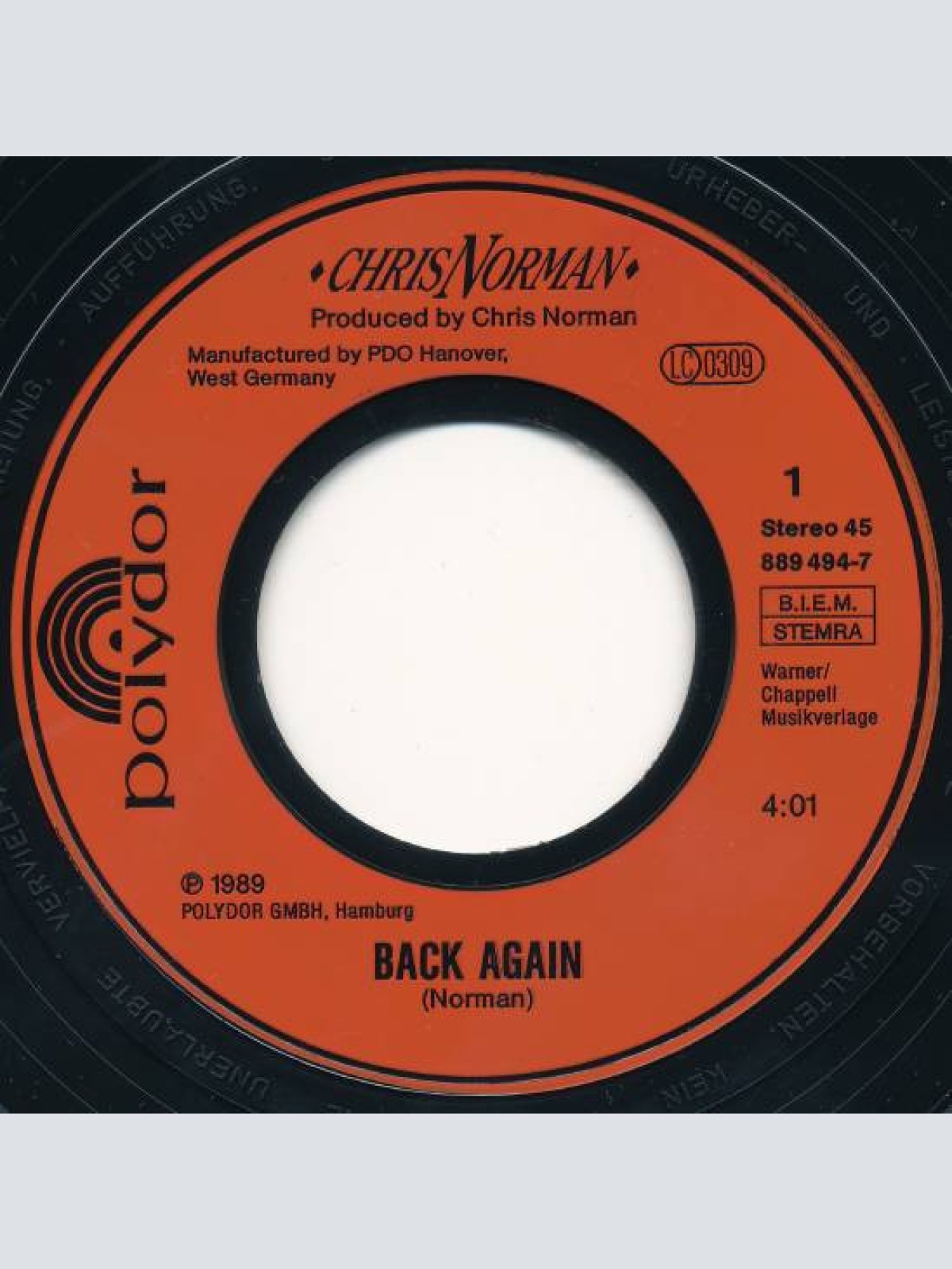 Vinyl / Chris Norman - Back Again