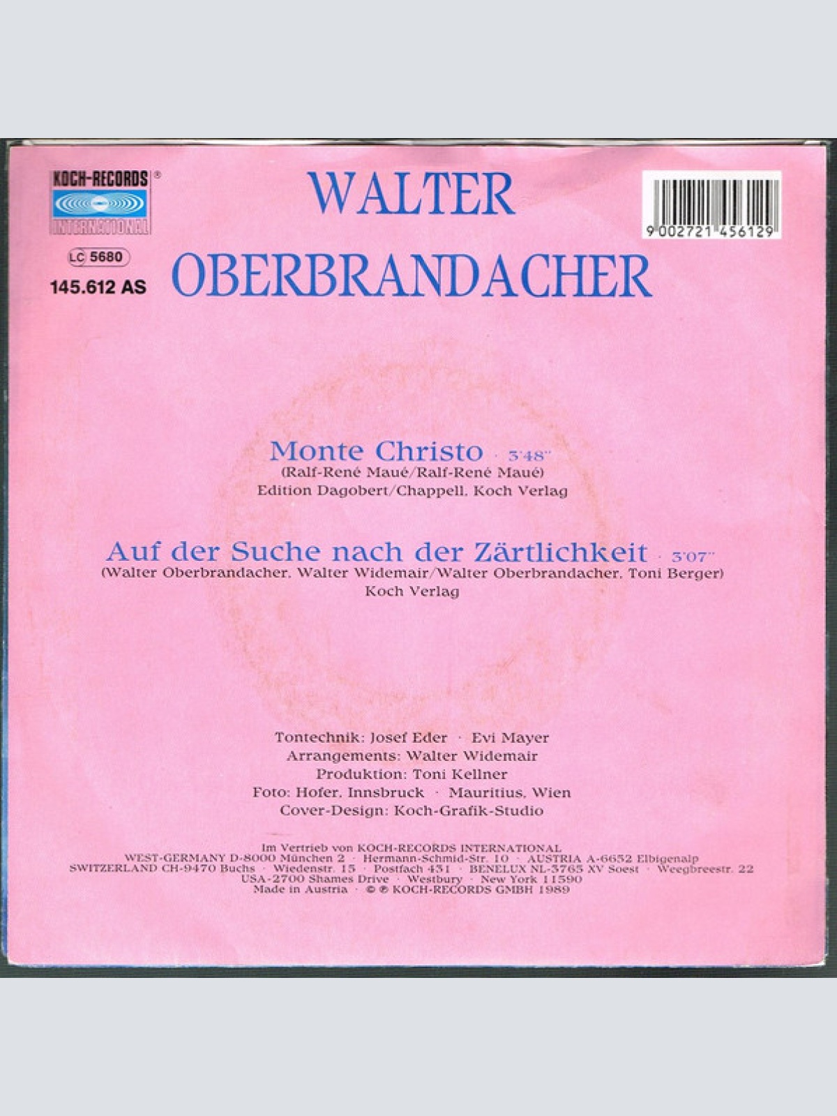 Vinyl / Walter Oberbrandacher - Monte Christo
