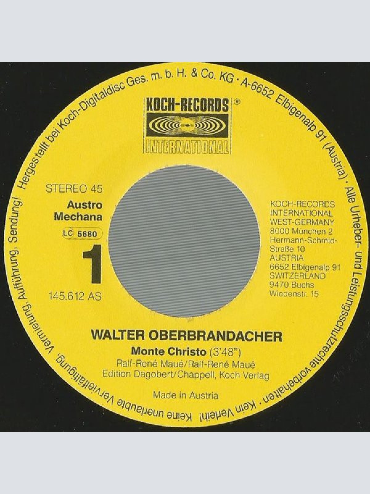Vinyl / Walter Oberbrandacher - Monte Christo